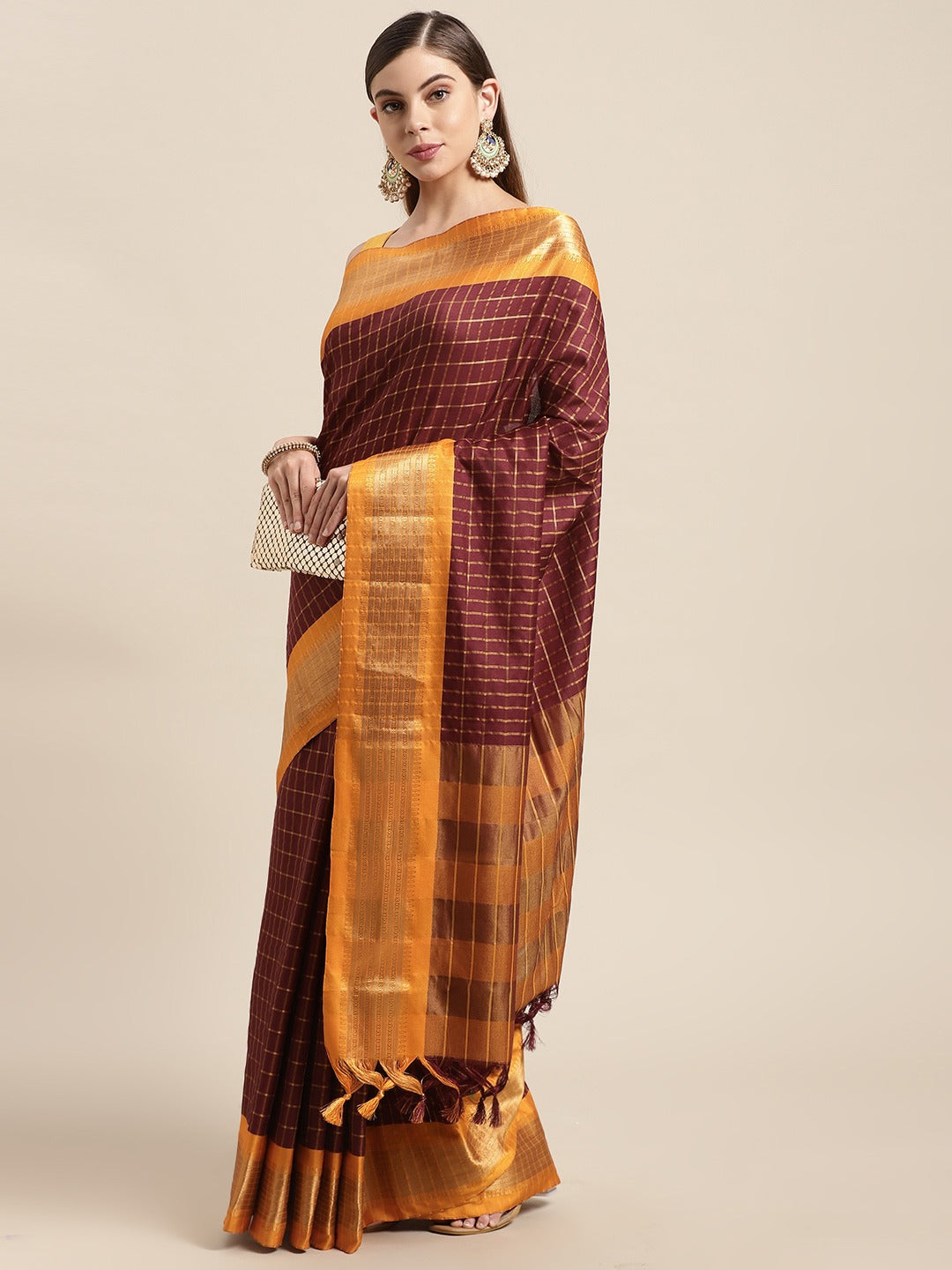 Uppada Cotton Silk Saree With Self Butti