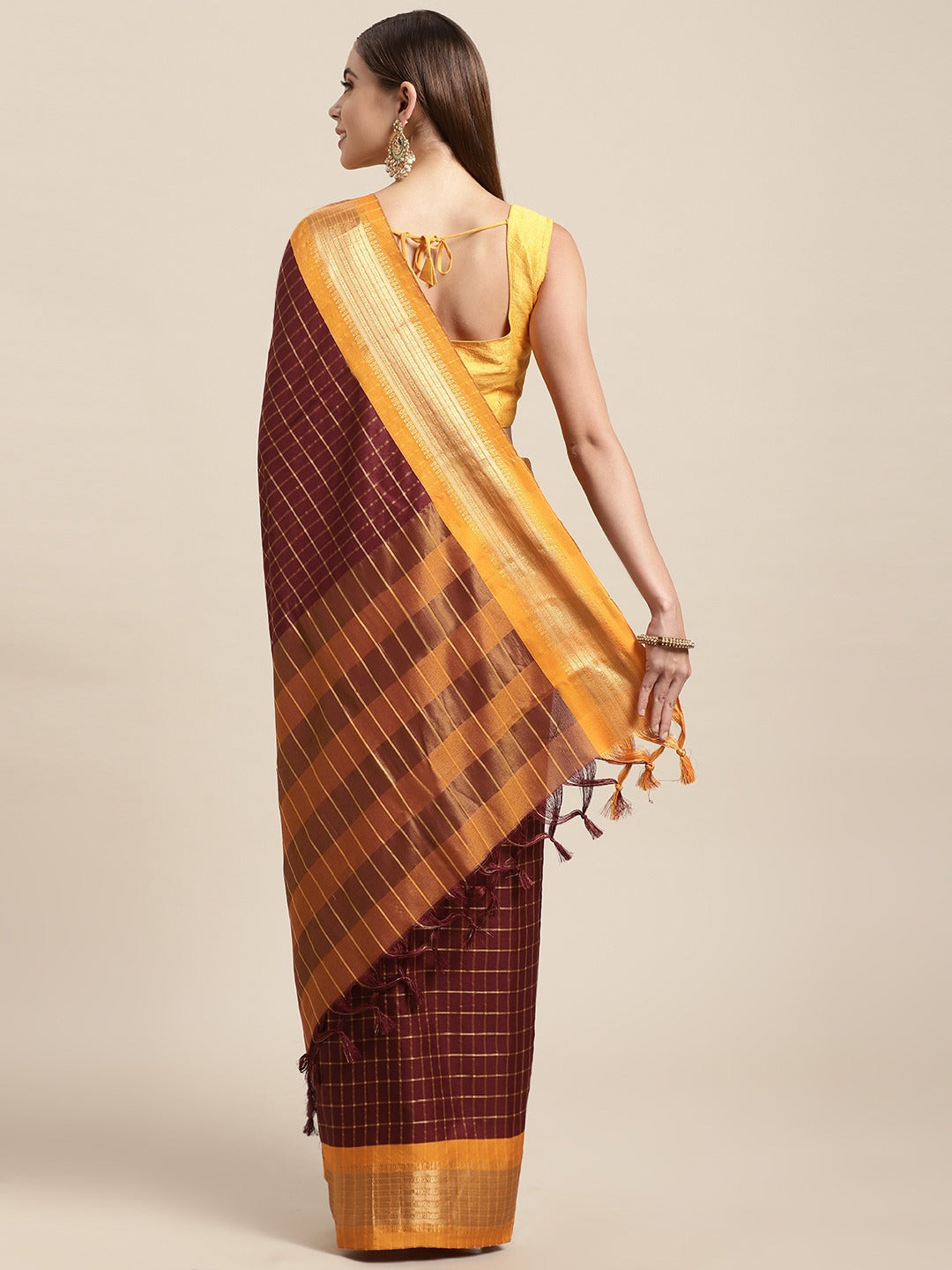 Uppada Cotton Silk Saree With Self Butti