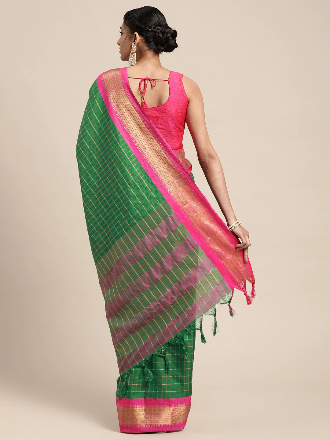 Uppada Cotton Silk Saree With Self Butti