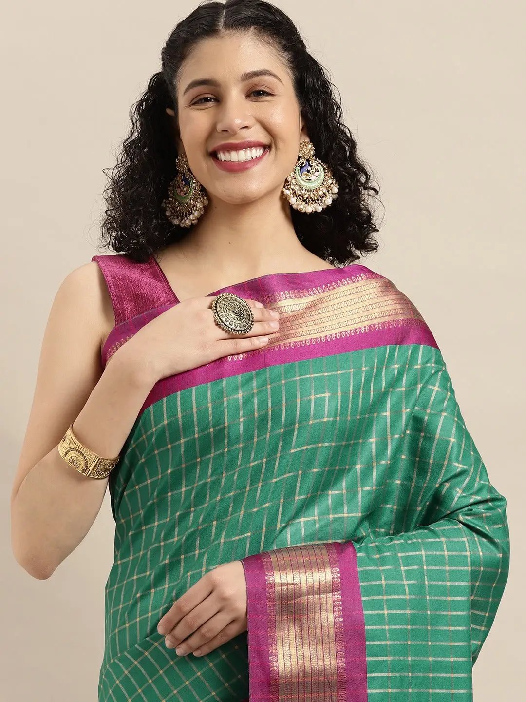 Uppada Cotton Silk Saree With Self Butti