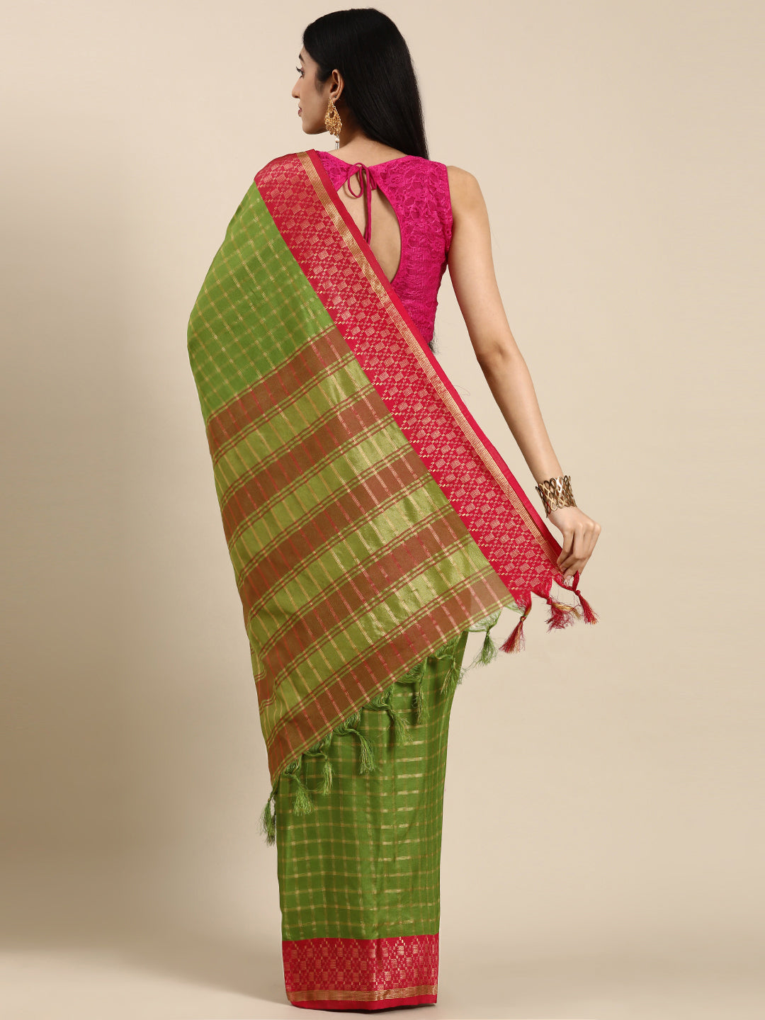   Small Chex Uppada Cotton Silk Saree   collapse