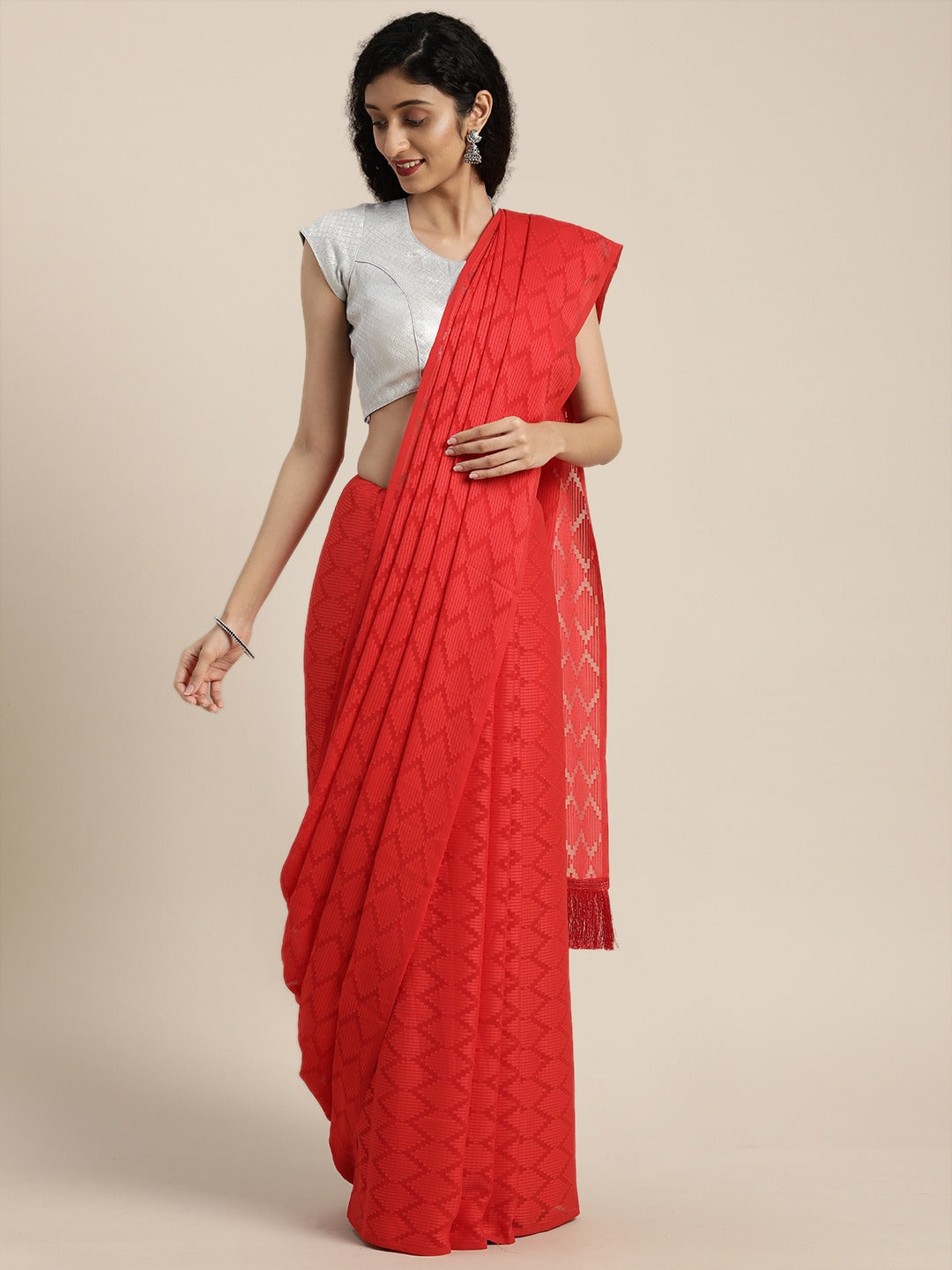 Pure Soft Georgette Self Weaving Saree 