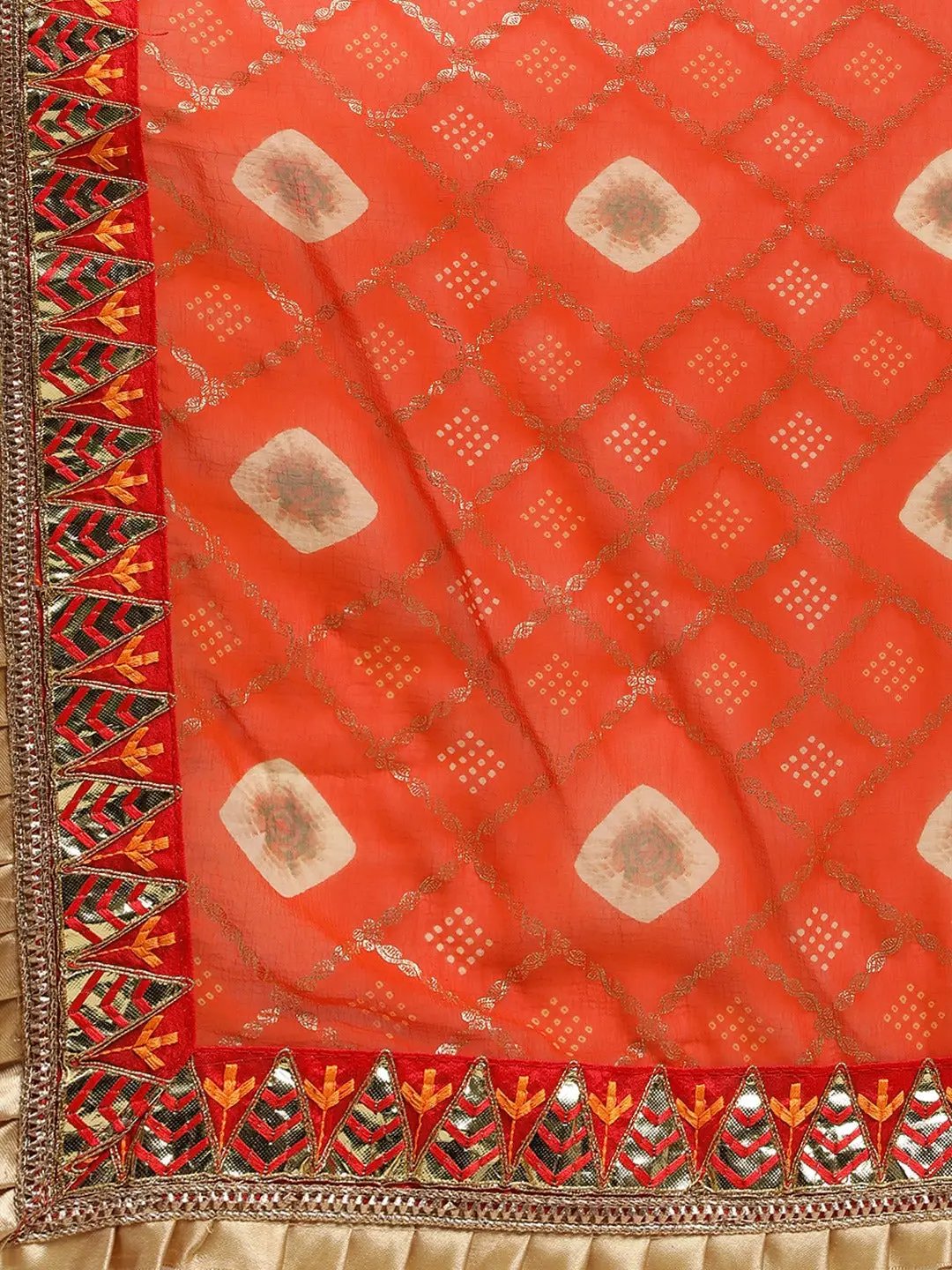 Poly Chiffon Foil & Bandhej Print Festive Saree