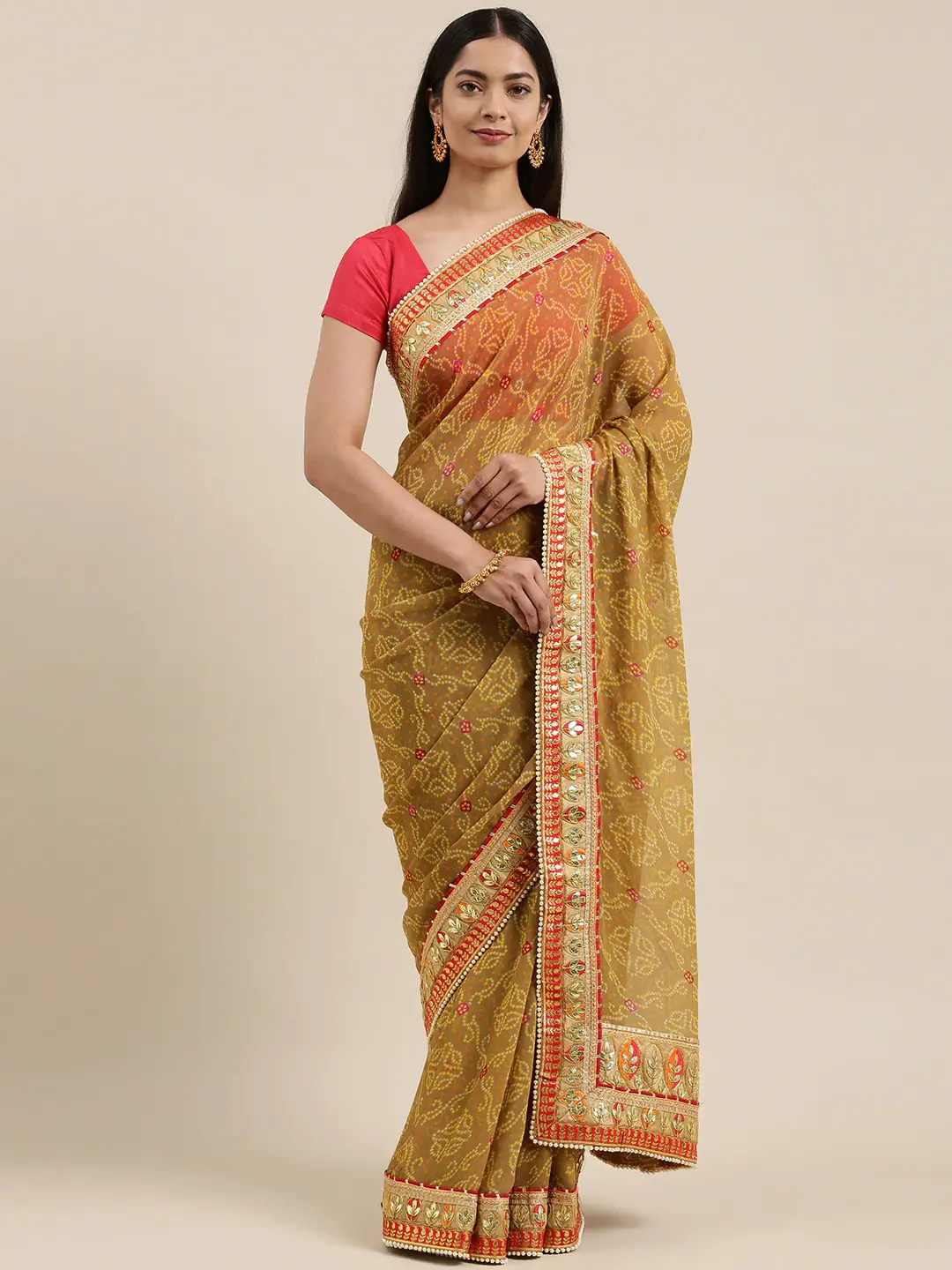 Benzie organza French knot saree – Saffronfashionindia