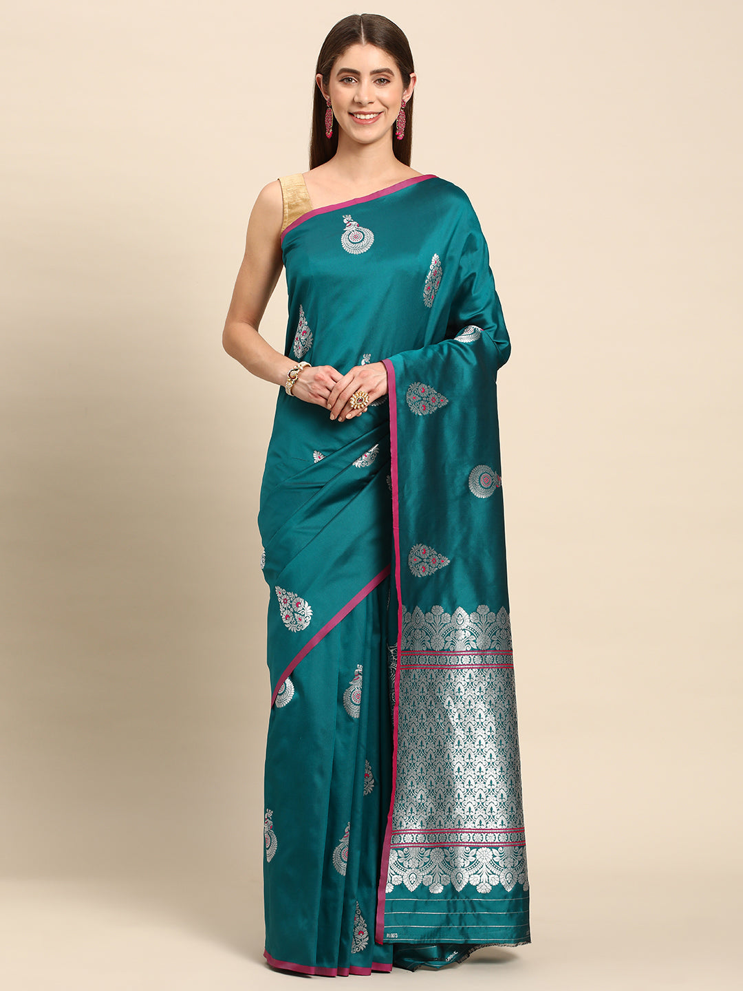 Pure Silk Zari With Ethnic Motifs Banarasi Saree Collection