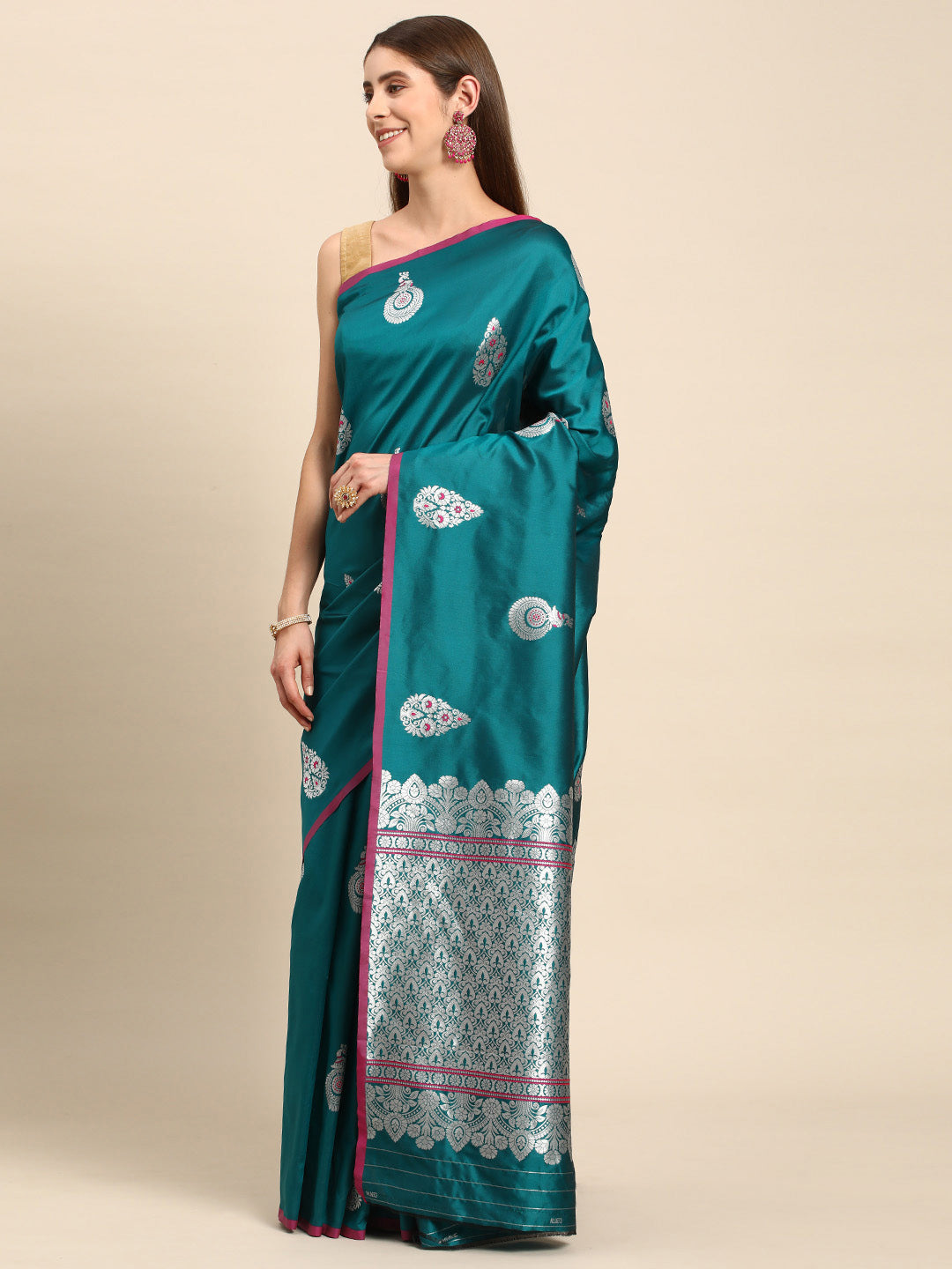 Pure Silk Zari With Ethnic Motifs Banarasi Saree Collection