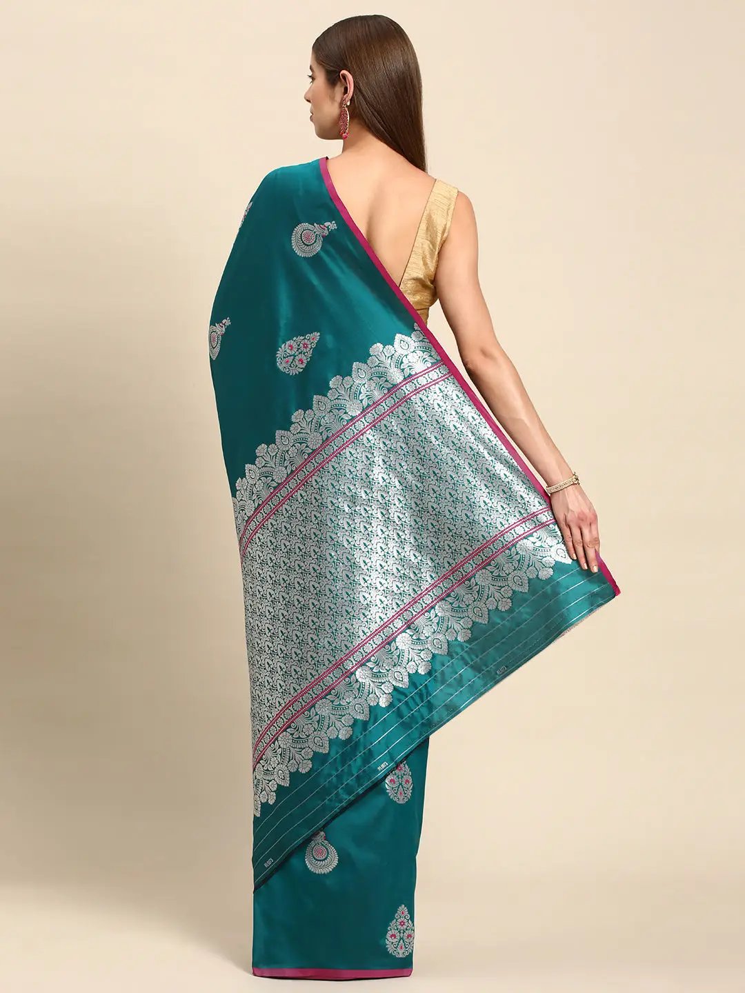 Pure Silk Zari With Ethnic Motifs Banarasi Saree Collection