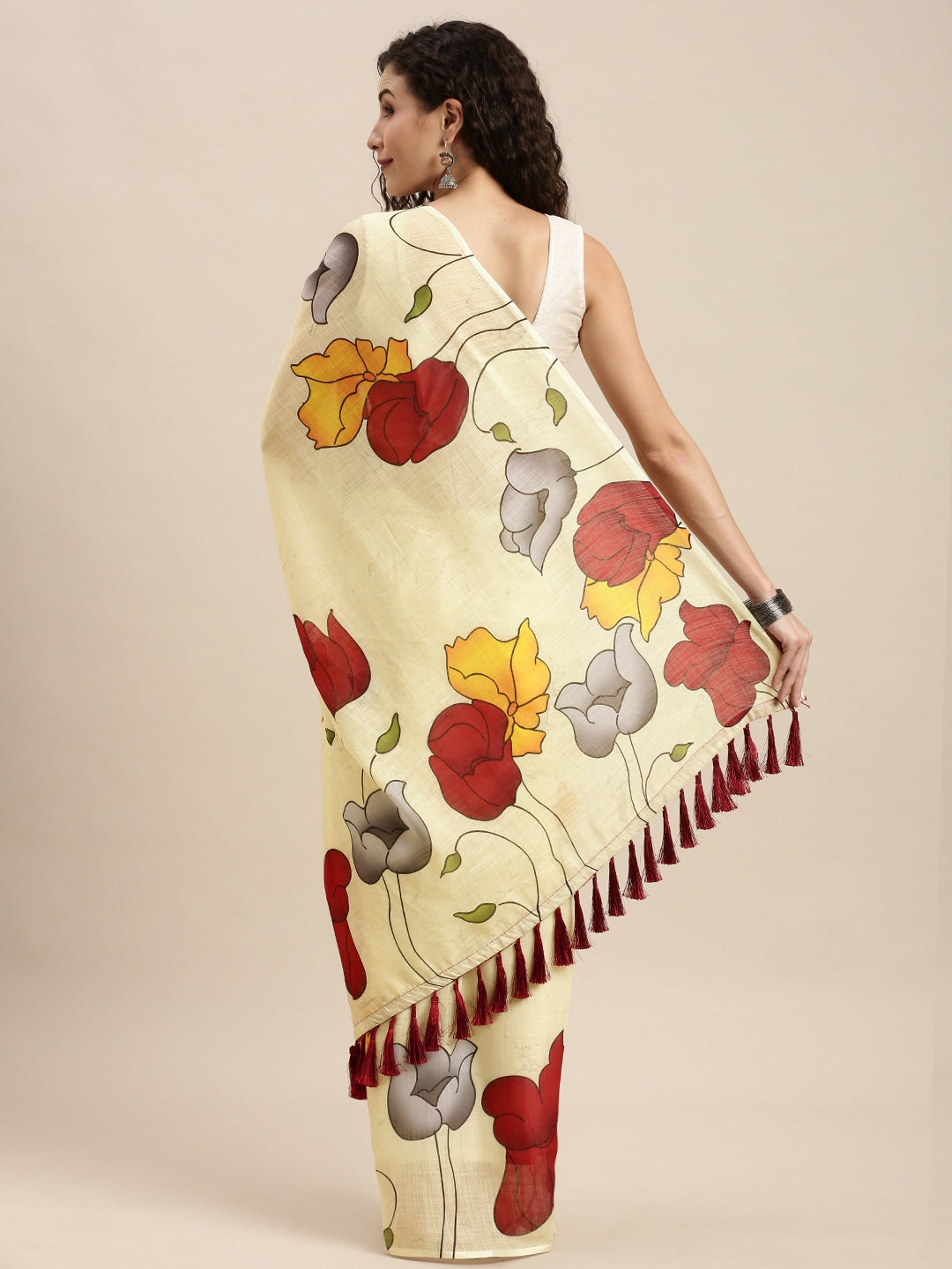  Exclusive Linen Floral Printed Saree