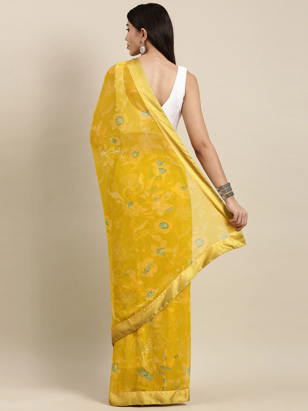 Soft Georgette Saree With Foli Print Work