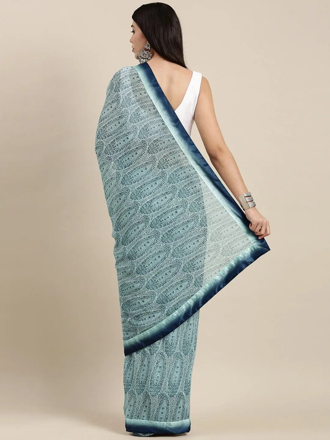 Soft Georgette Saree With Foli Print Work