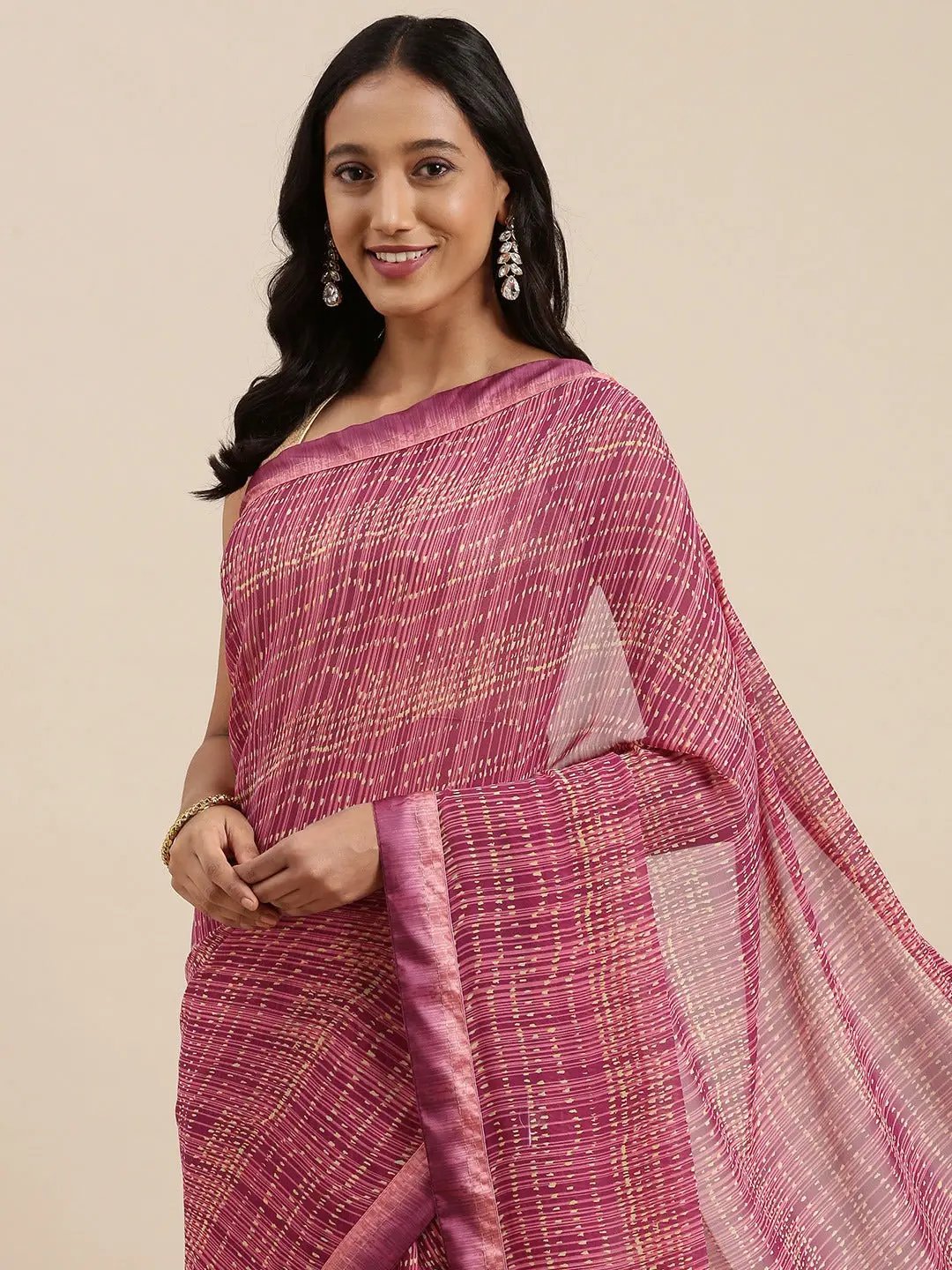 Soft Georgette Saree With Foli Print Work