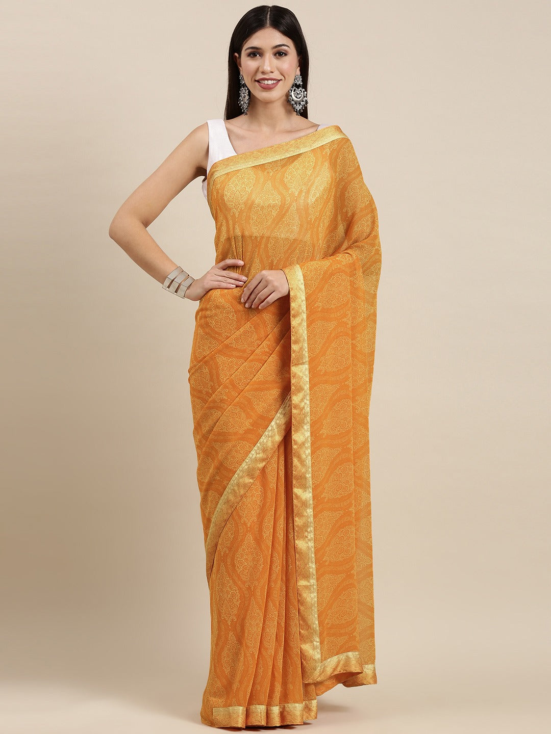 Soft Georgette Saree With Foli Print Work