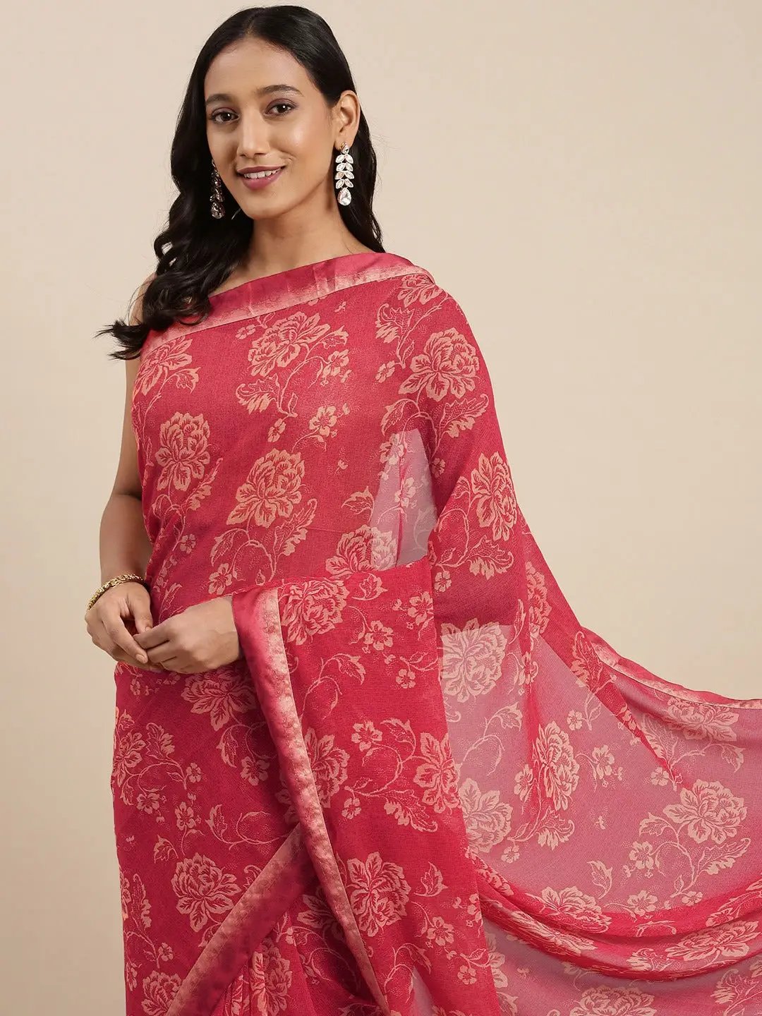 Soft Georgette Saree With Foli Print Work