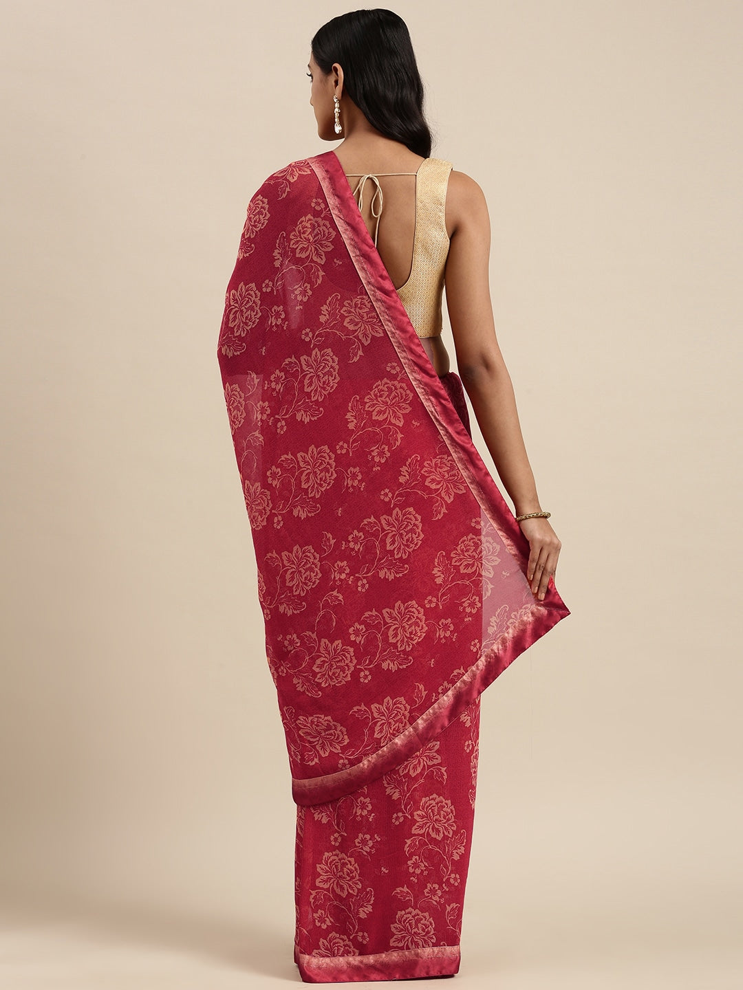 Soft Georgette Saree With Foli Print Work