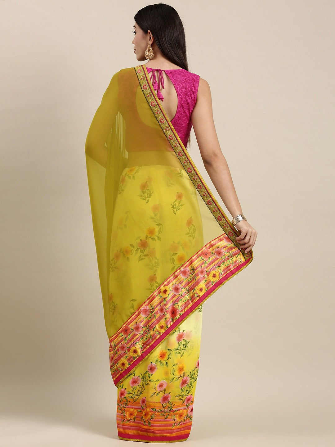 Soft Georgette Saree With Foli Print Work