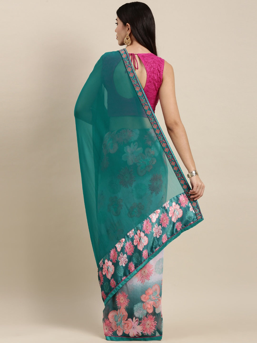 Soft Georgette Saree With Foli Print Work