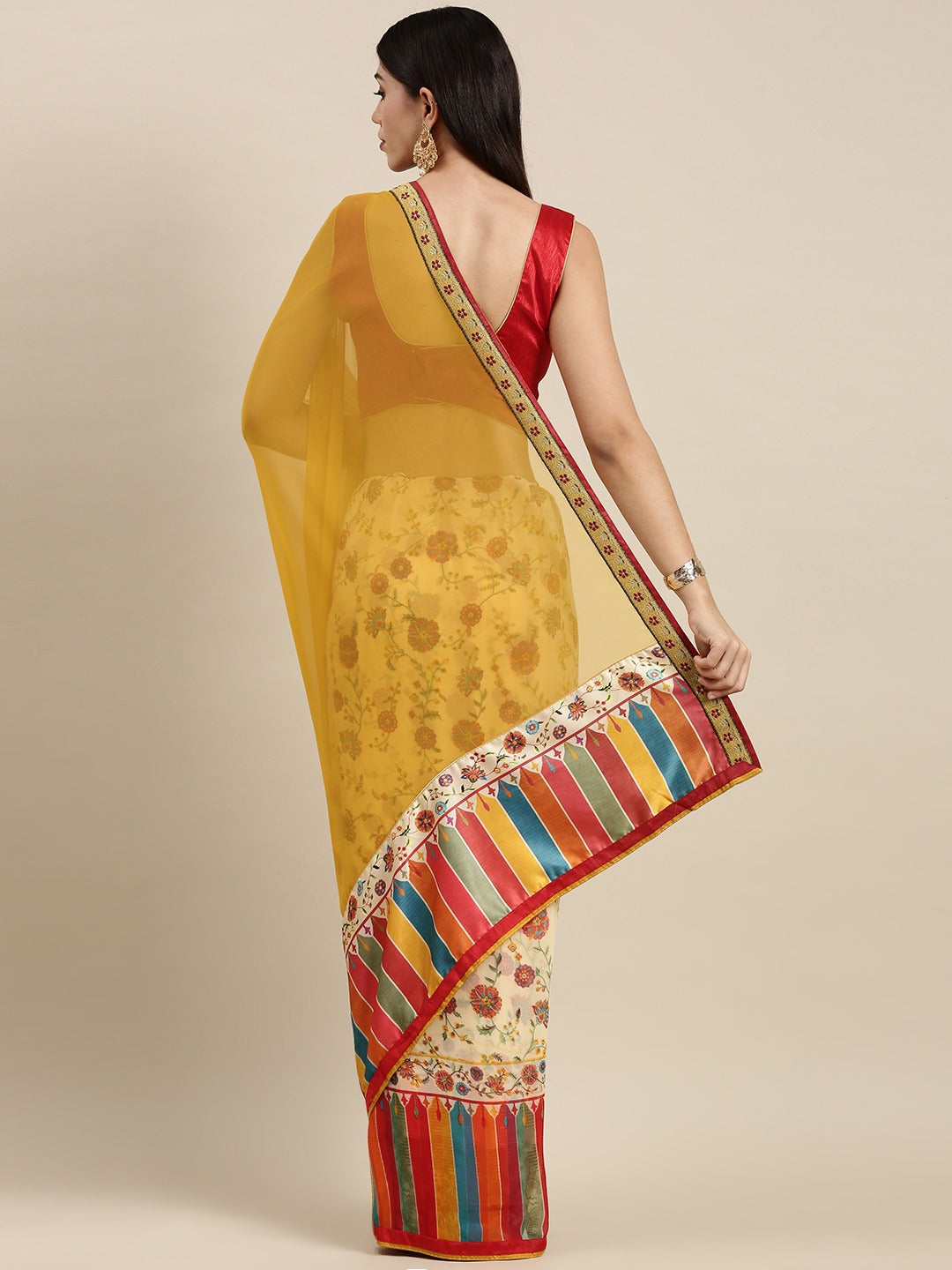 Soft Georgette Saree With Foli Print Work