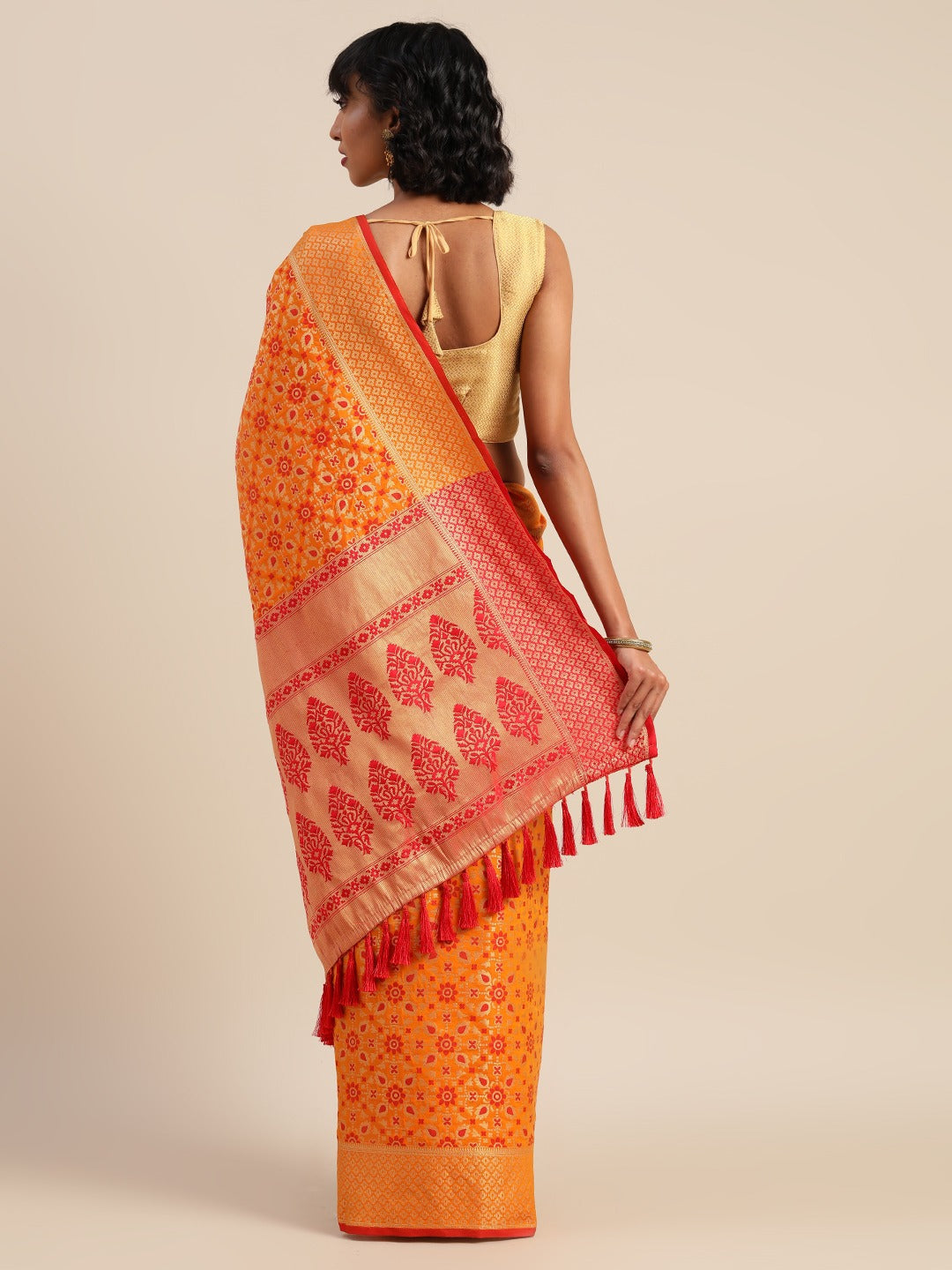 Beautiful Banarasi Patola Silk Saree With Zari Work