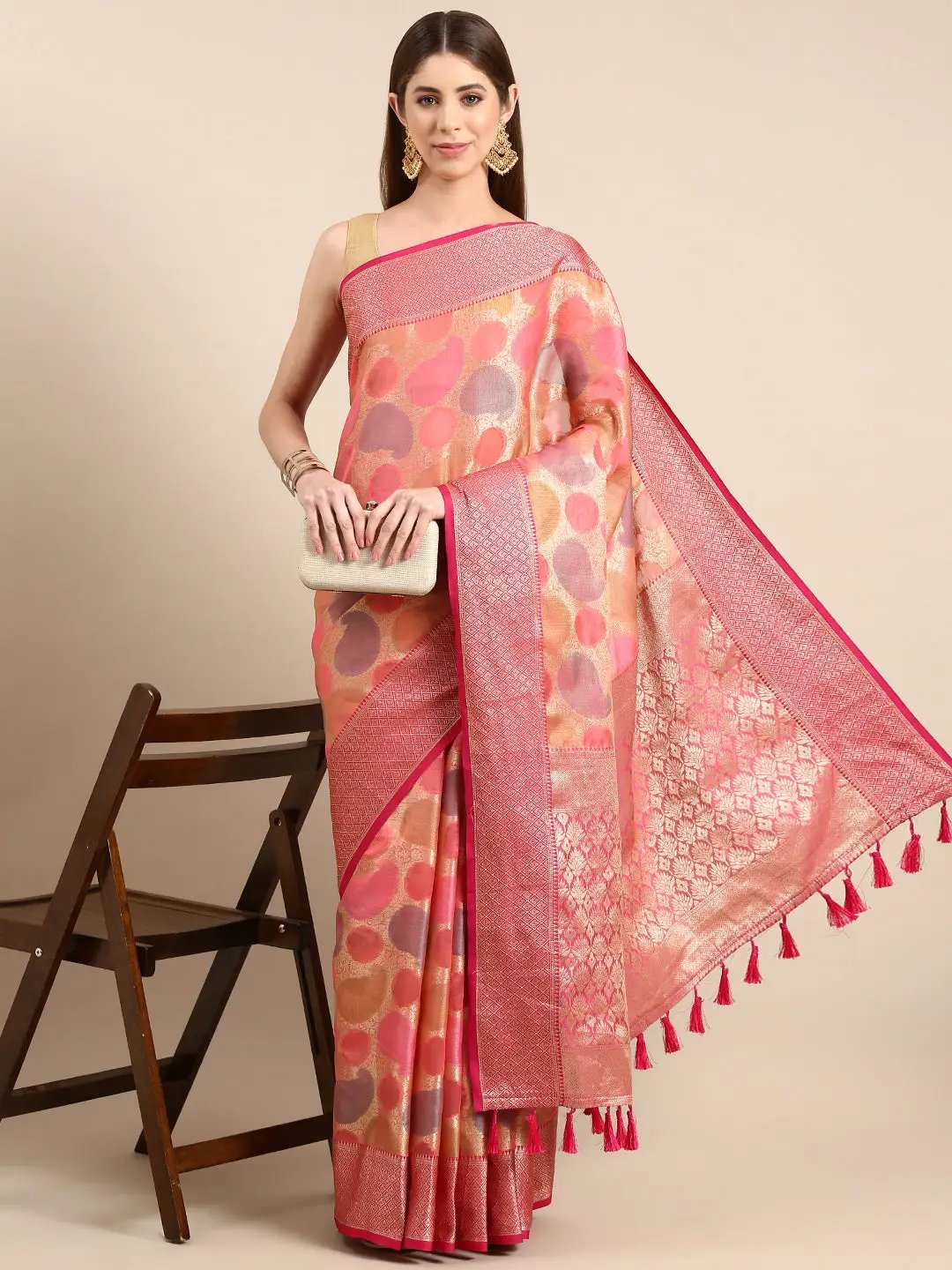  Soft Silk Kanjivaaram Sarees With Ethnic Motif Border