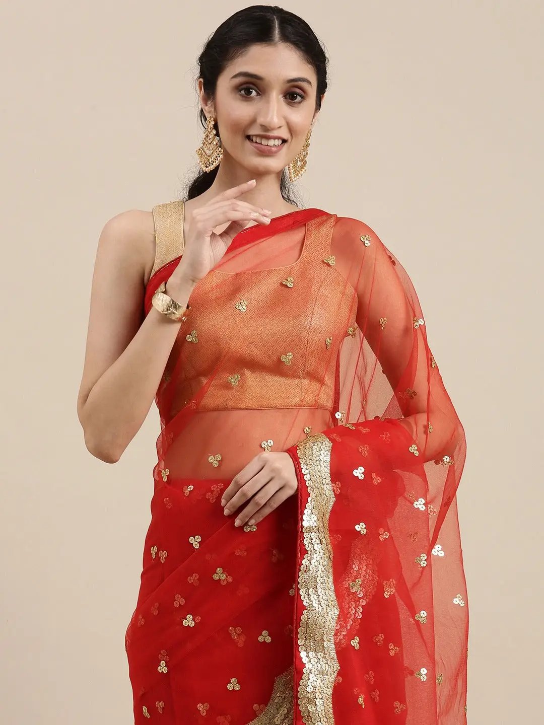 Soft Net Sequence Work Party Wear Saree 