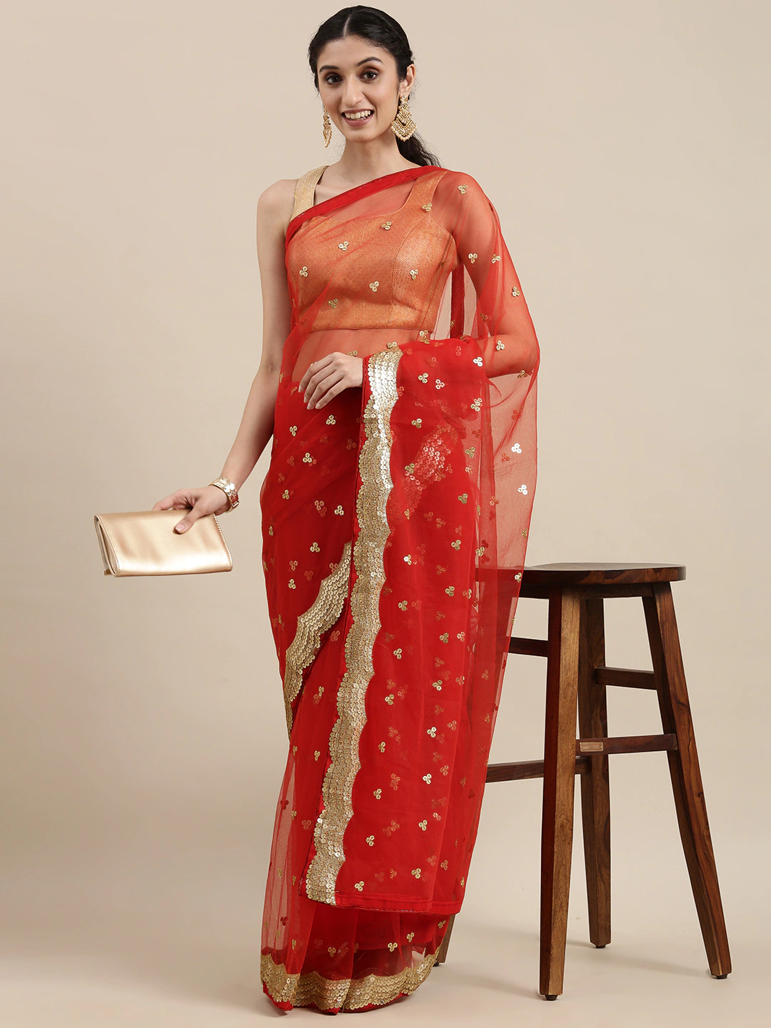 Soft Net Sequence Work Party Wear Saree 