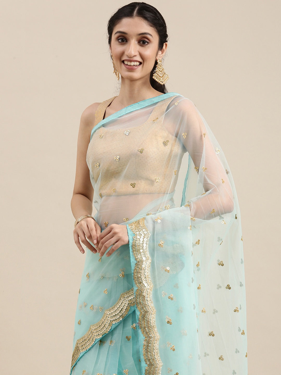 Soft Net Sequence Work Party Wear Saree 