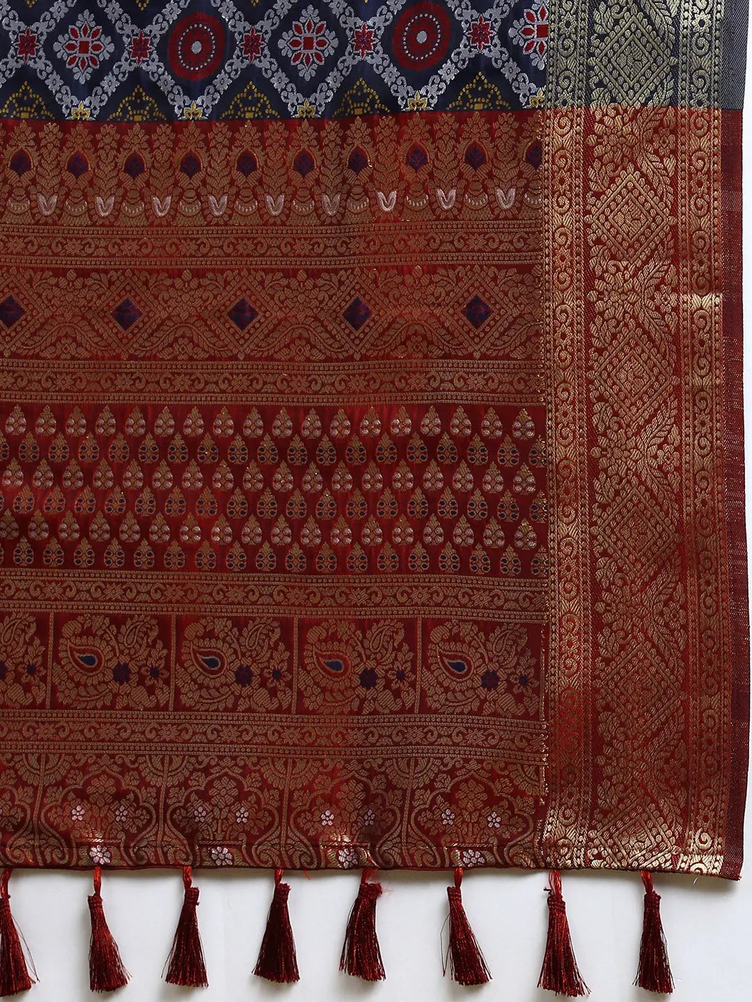 Patola Soft Silk Banarasi Saree With Zari border 