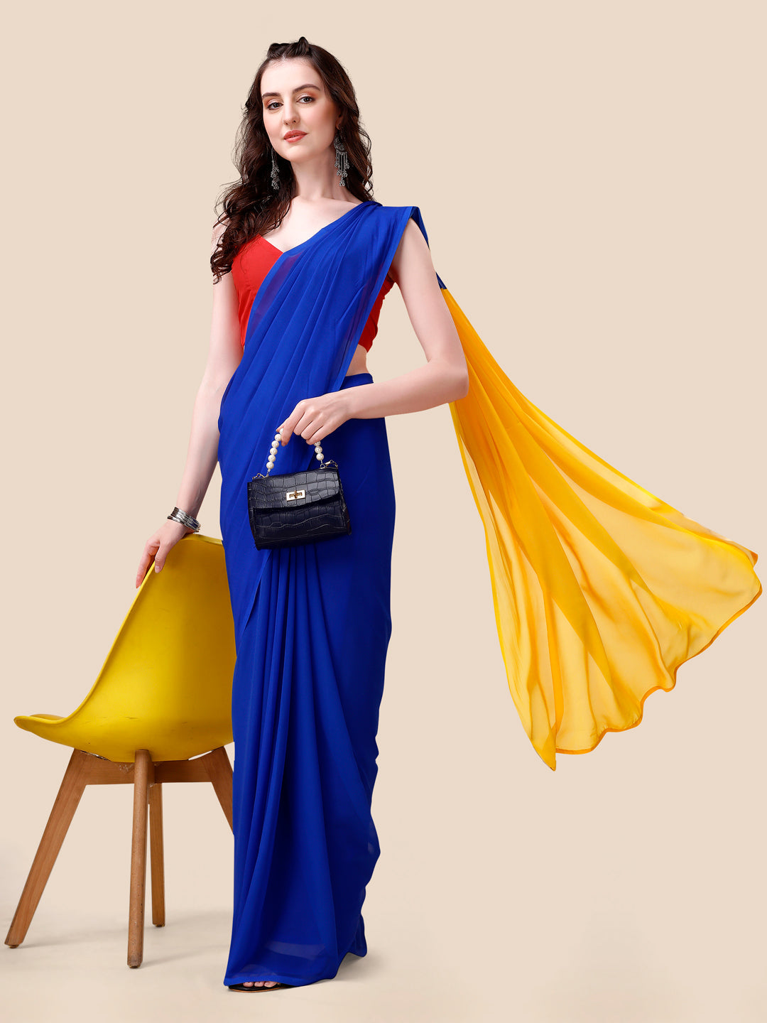 Soft Georgette Bollywood Ombre design  Saree