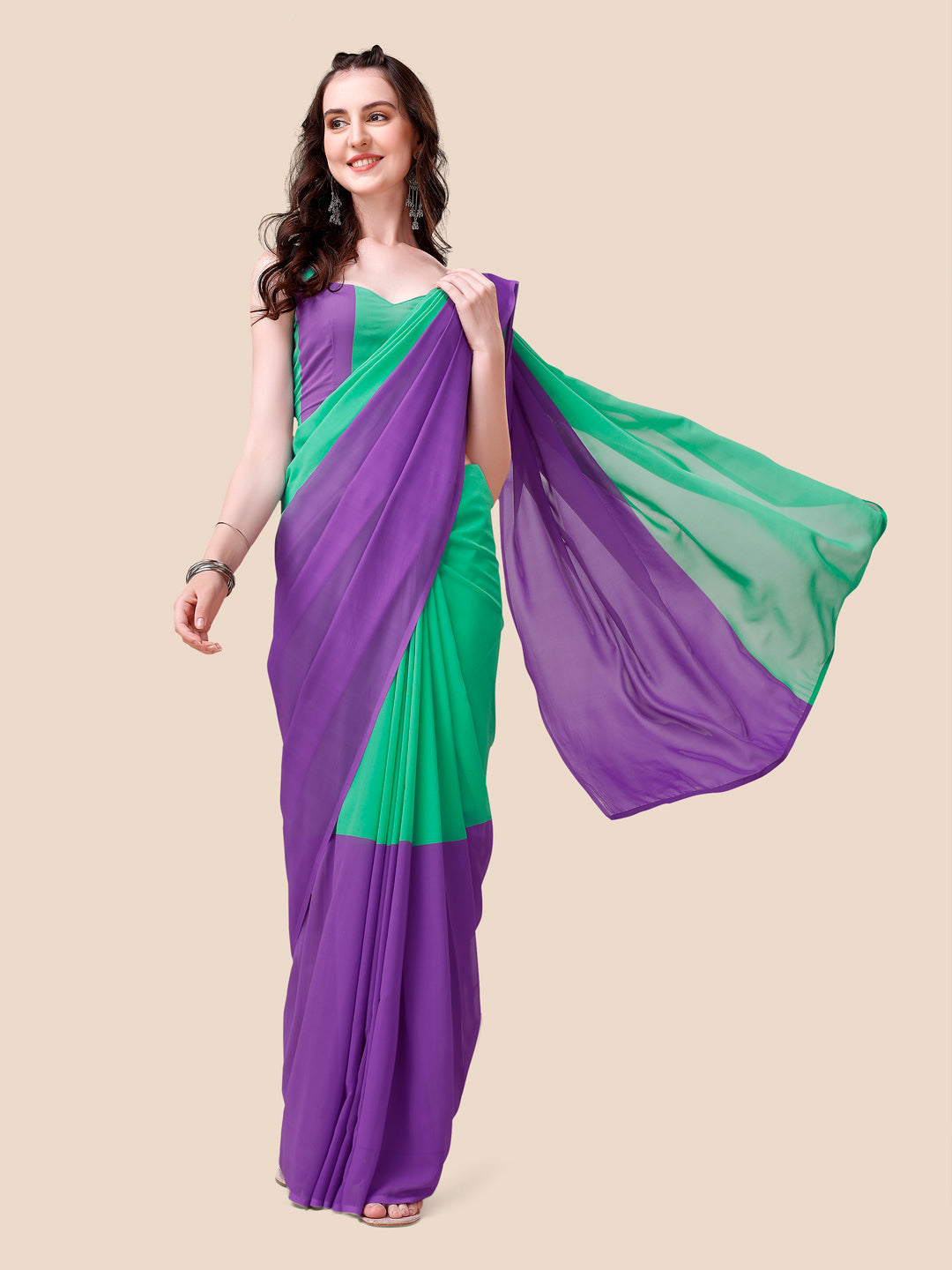 Soft Georgette Bollywood Ombre design  Saree