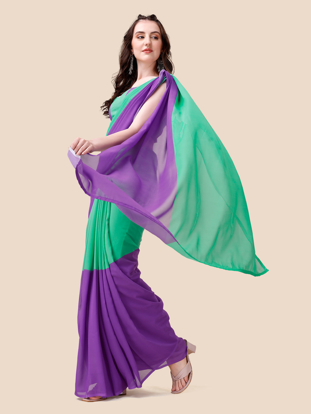 Soft Georgette Bollywood Ombre design  Saree