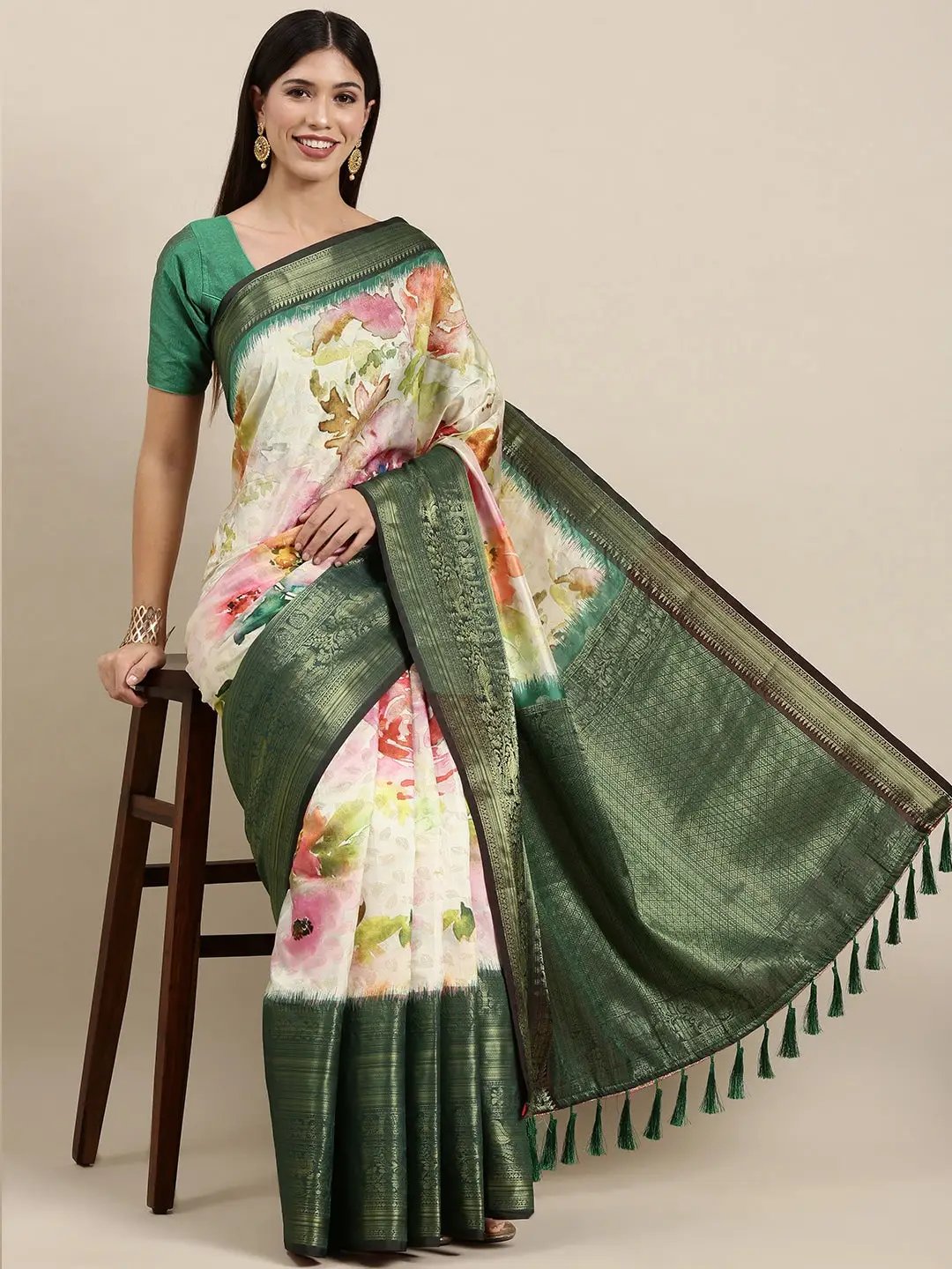  Silk Saree With Digital Kalamkari Print Pattu 