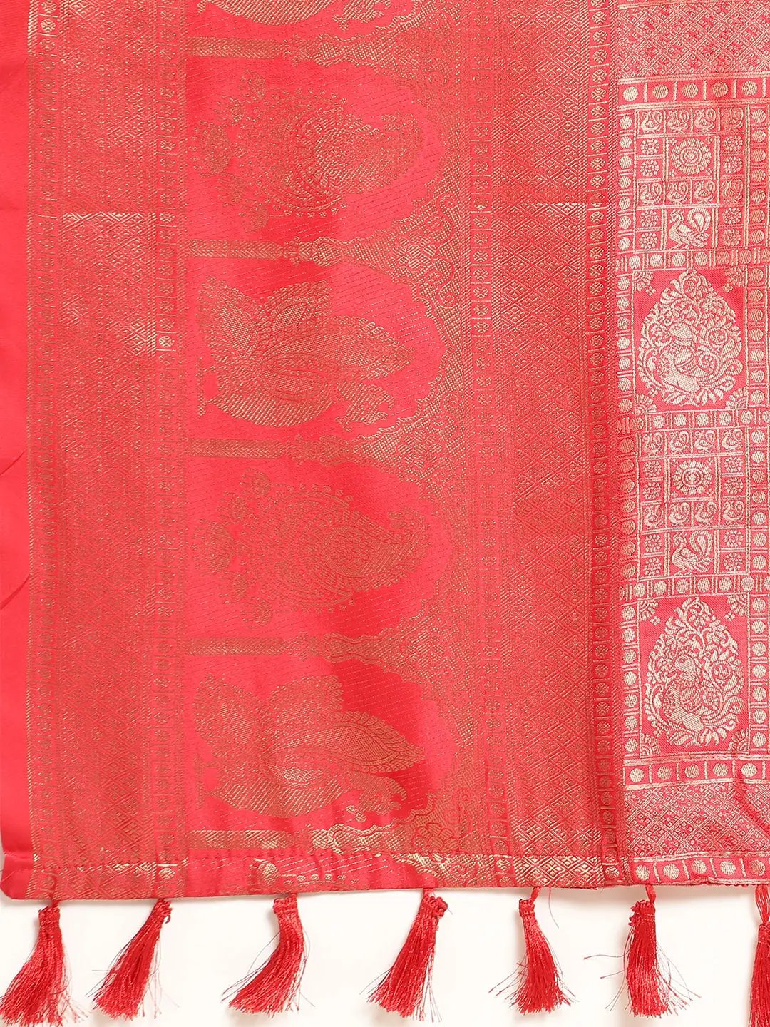 Soft Satin Kanchi Border Kalamkari Saree