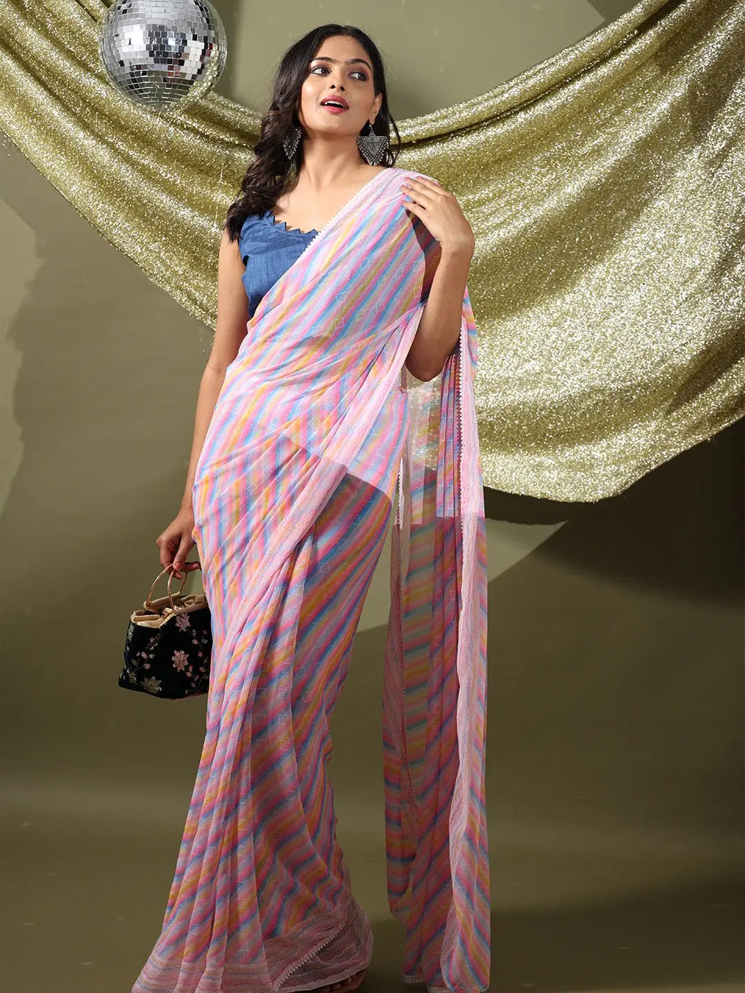  Soft Georgette Multi Colored Saree