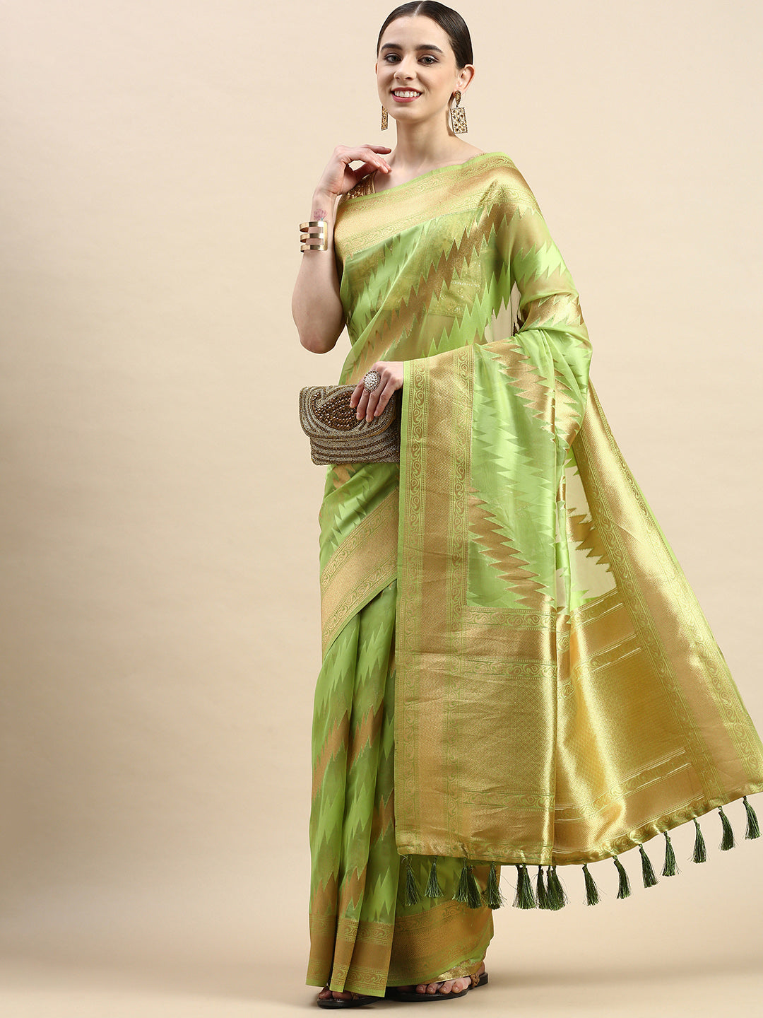 Pure Organza Banarasi Zari Motif Designer Saree 