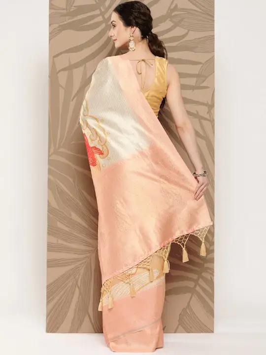 Banarasi soft silk sarees with intricate flower prints