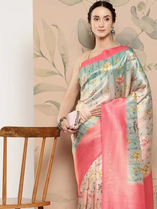 Banarasi soft silk sarees with intricate flower prints