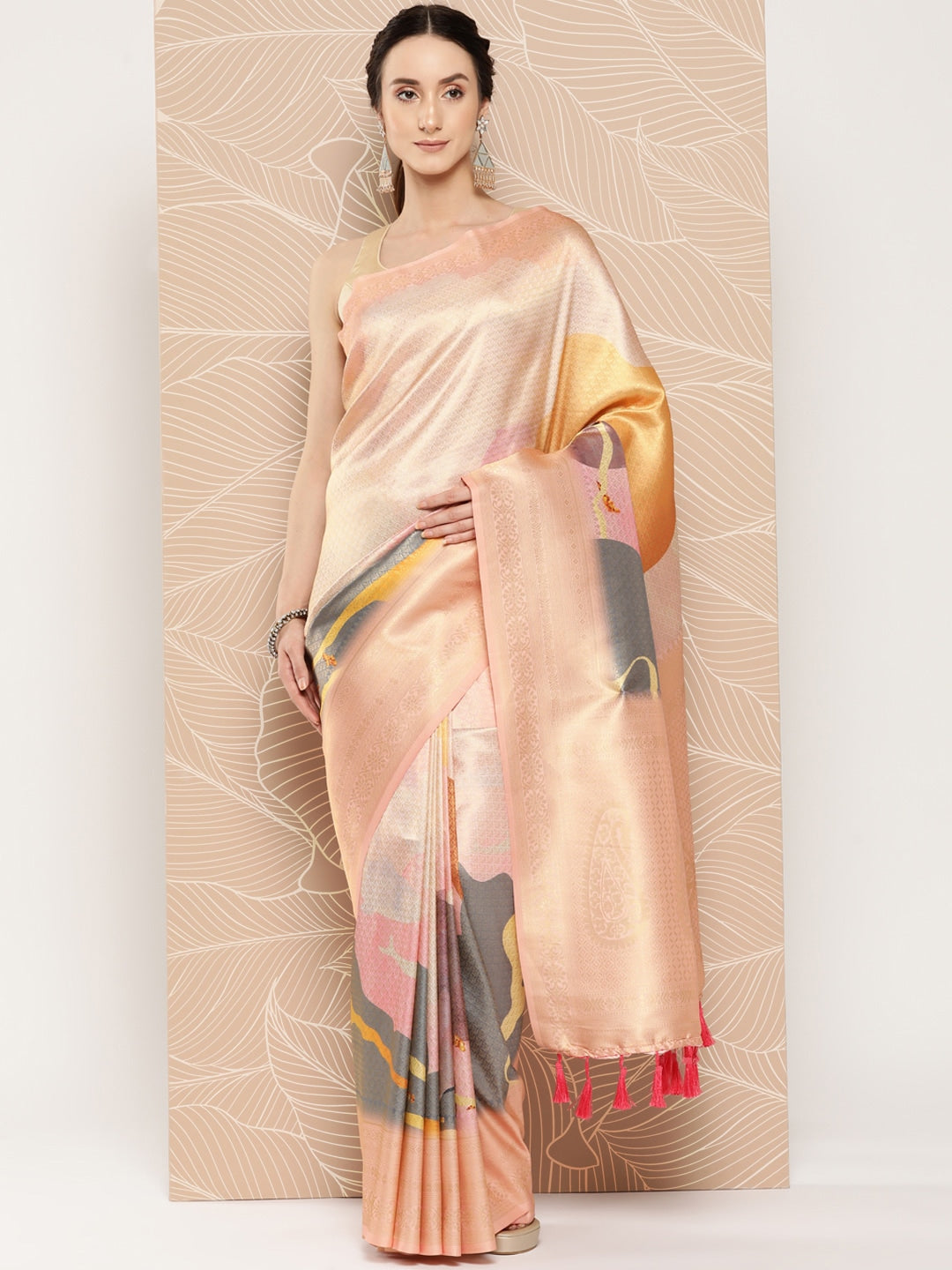 Banarasi soft silk sarees with intricate flower prints