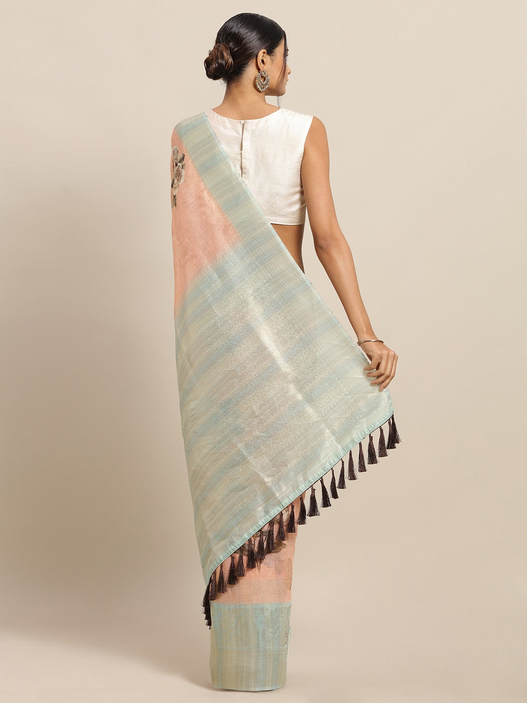  Cotton Slub Silk Saree with Zari Weaving 