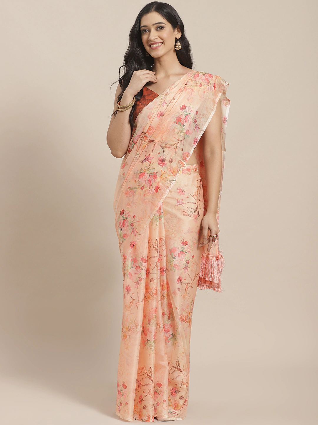 Buy Vastranand Celebrity Floral Printed Silk Saree 