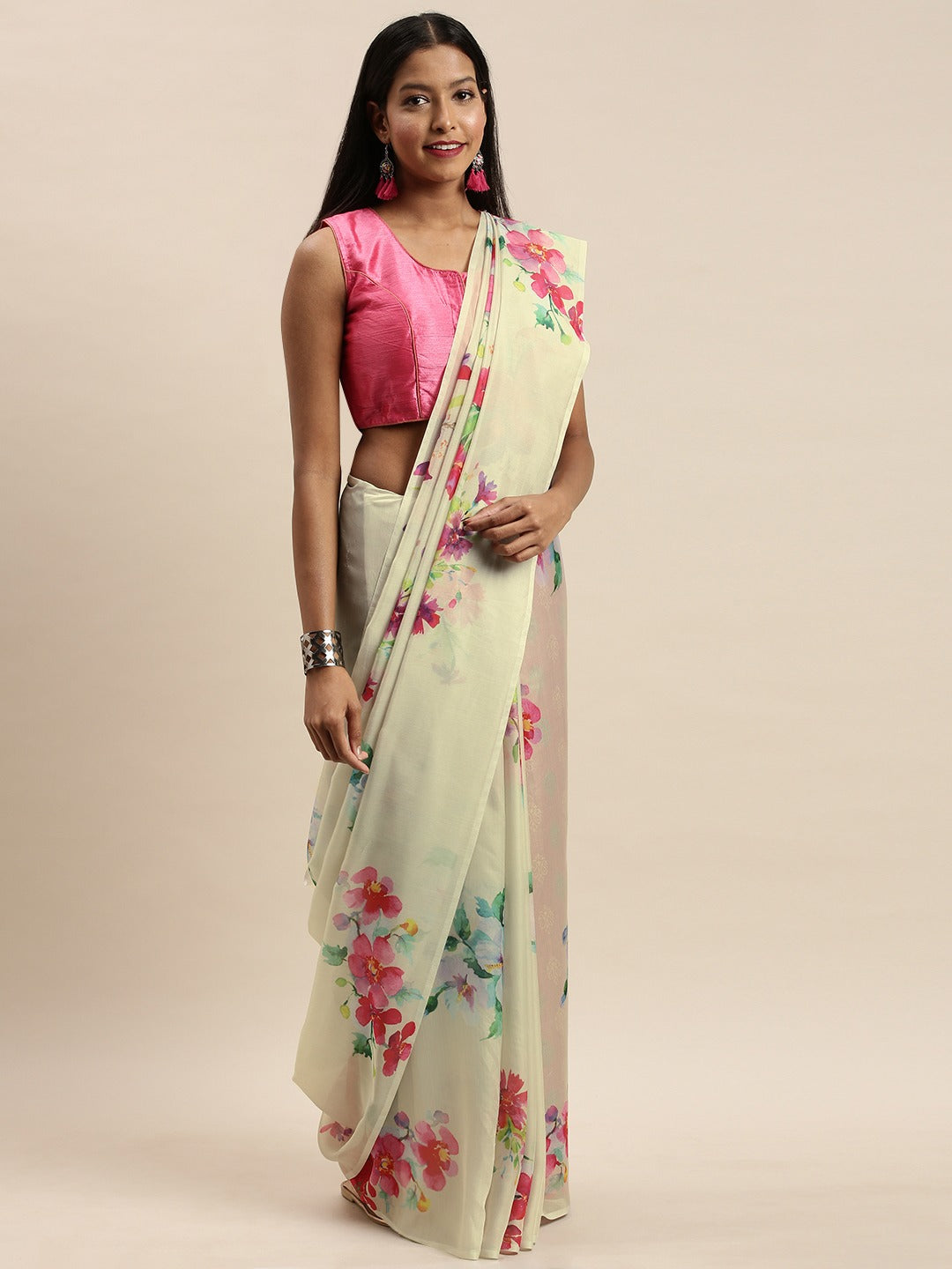 Buy Vastranand Celebrity Floral Printed Silk Saree 