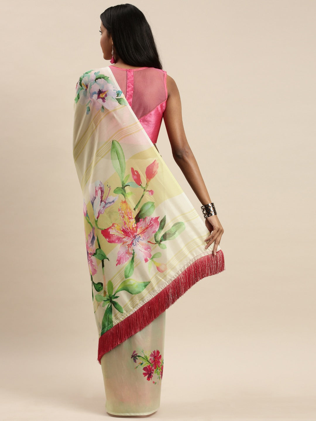 Buy Vastranand Celebrity Floral Printed Silk Saree 