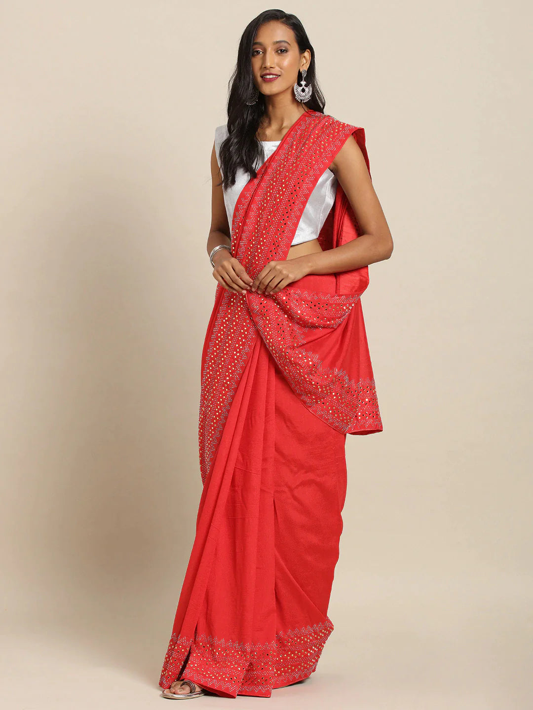  Poly Silk Saree Stylish Embellished Broder 