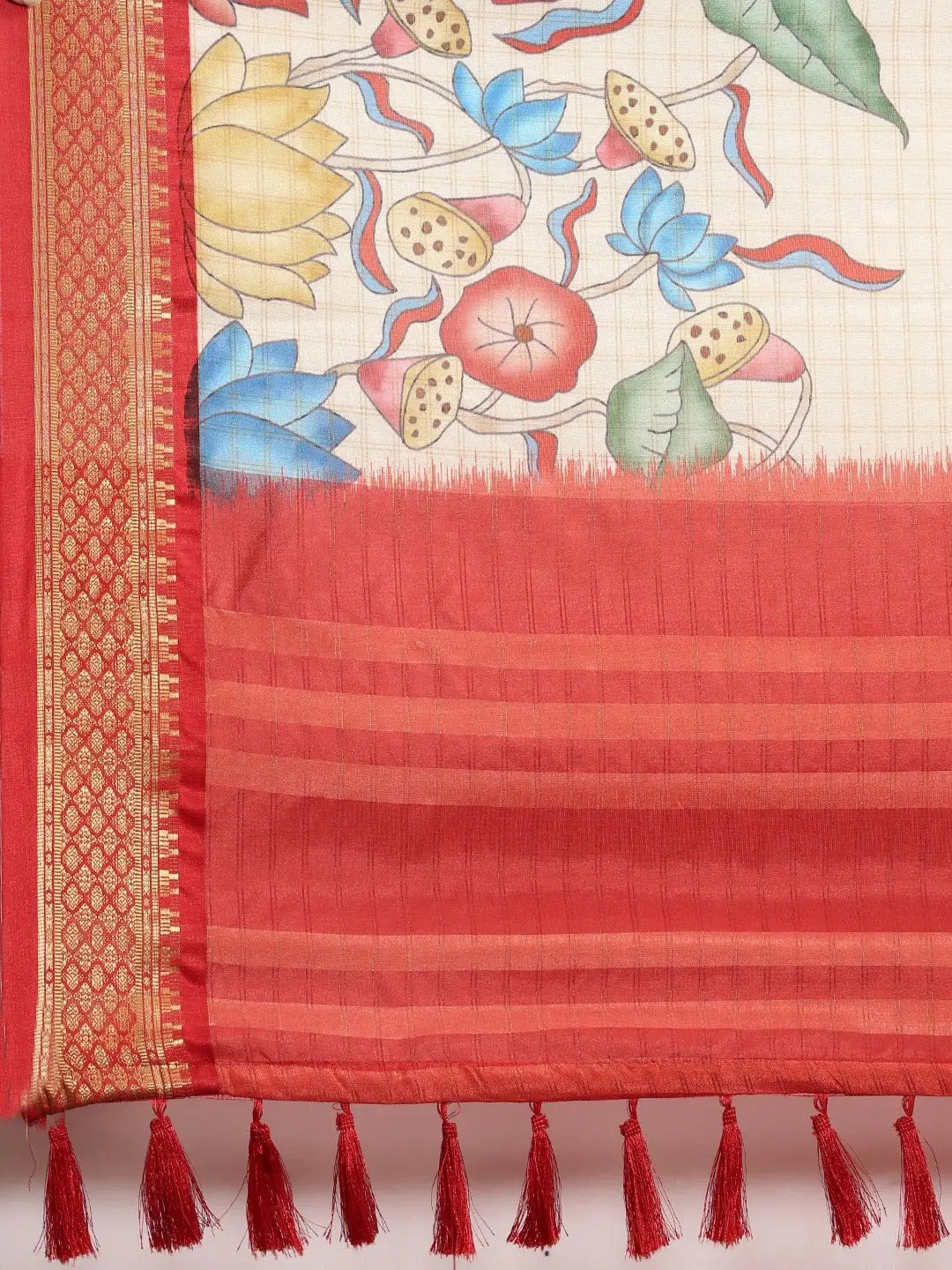  Latest Kalamkari Digital Print Uppada Silk Saree