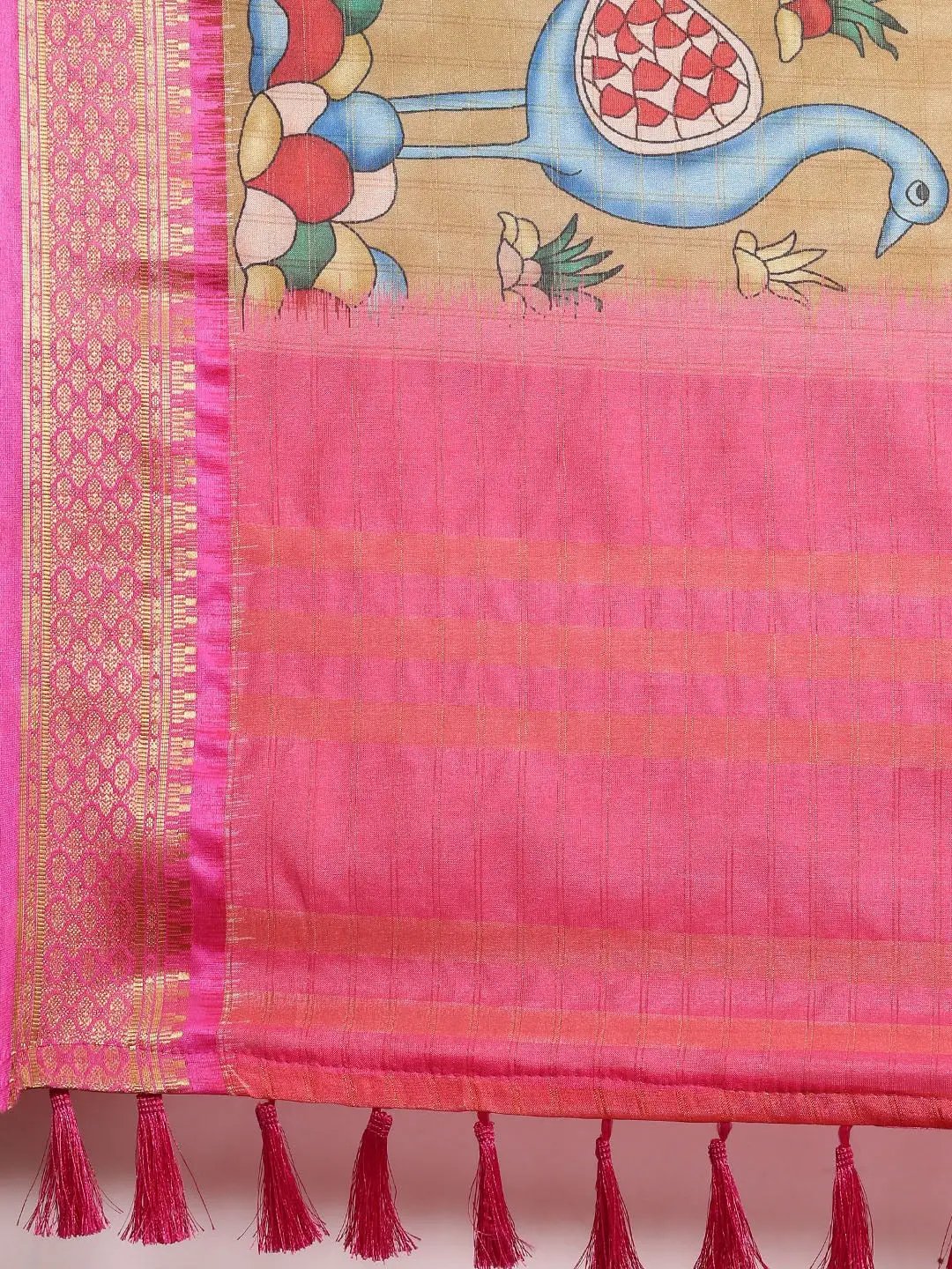  Latest Kalamkari Digital Print Uppada Silk Saree