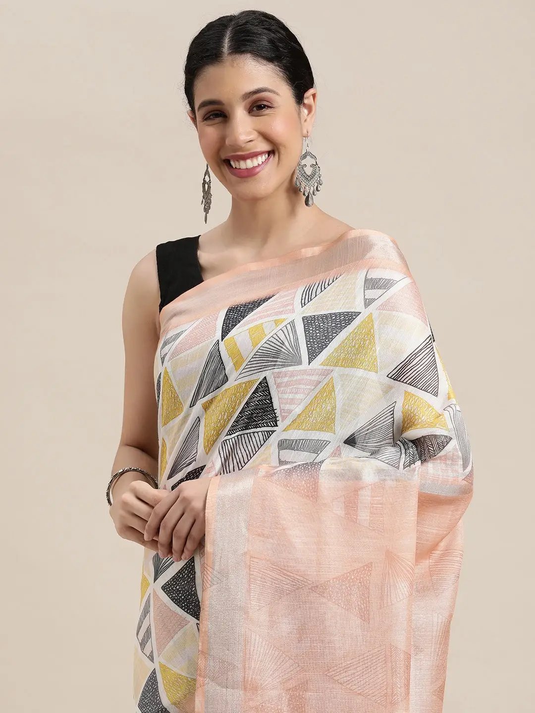 Soft Linen Digital Print Saree for Festive Wear