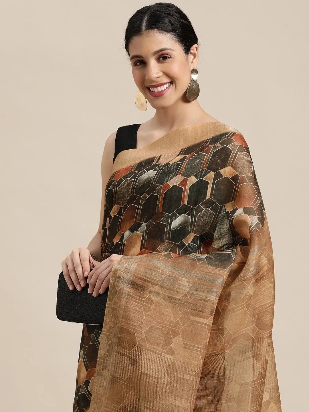 Soft Linen Digital Print Festive Wear Saree