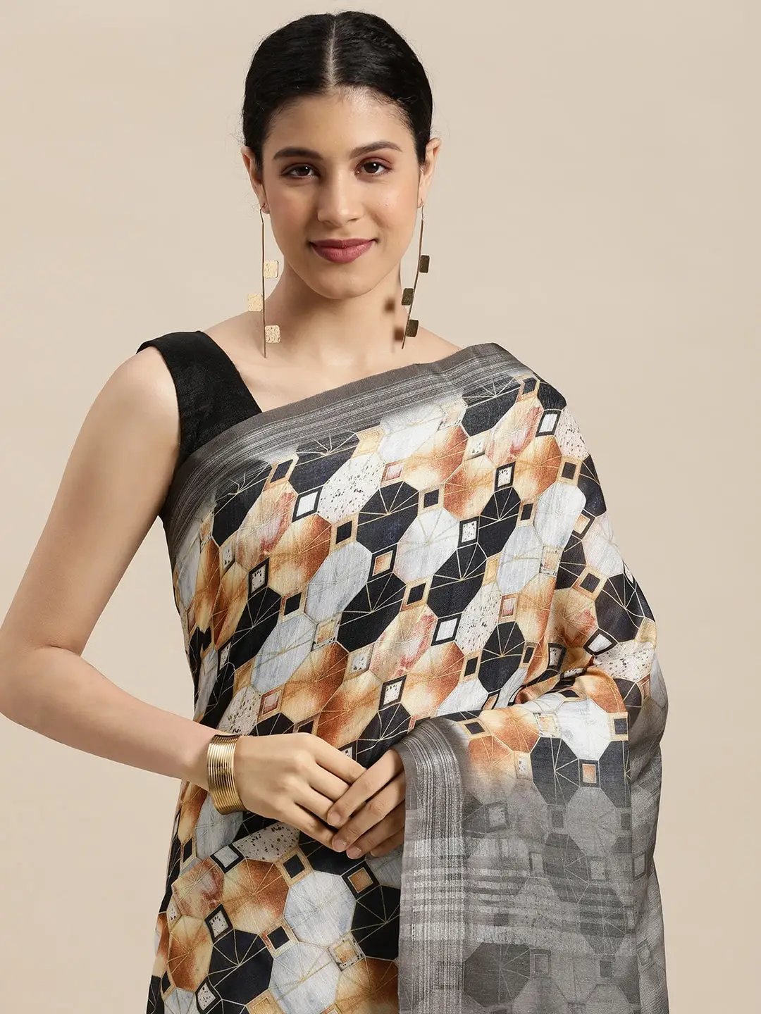 Soft Linen Digital Print Festive Wear Saree