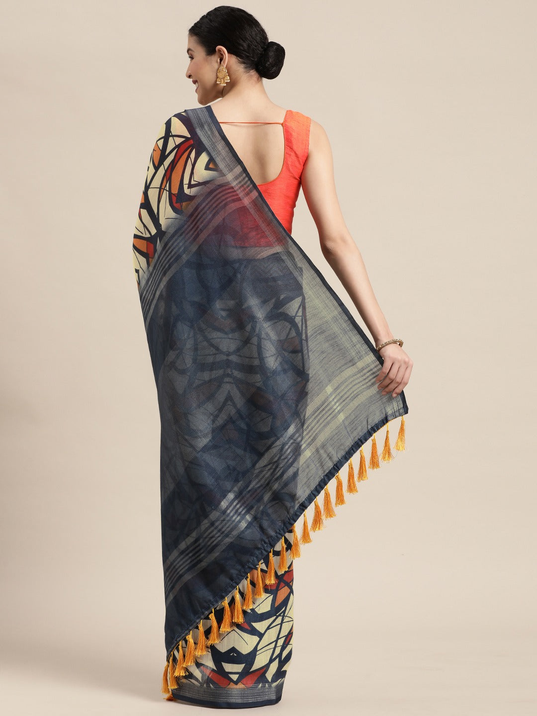 Soft Linen Digital Print Festive Wear Saree