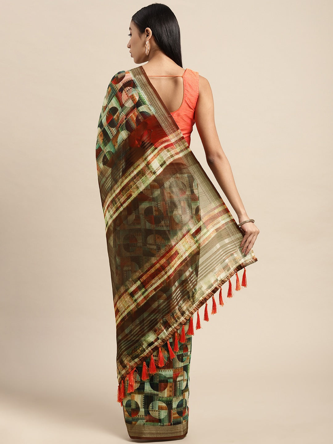 Soft Linen Digital Print Festive Wear Saree