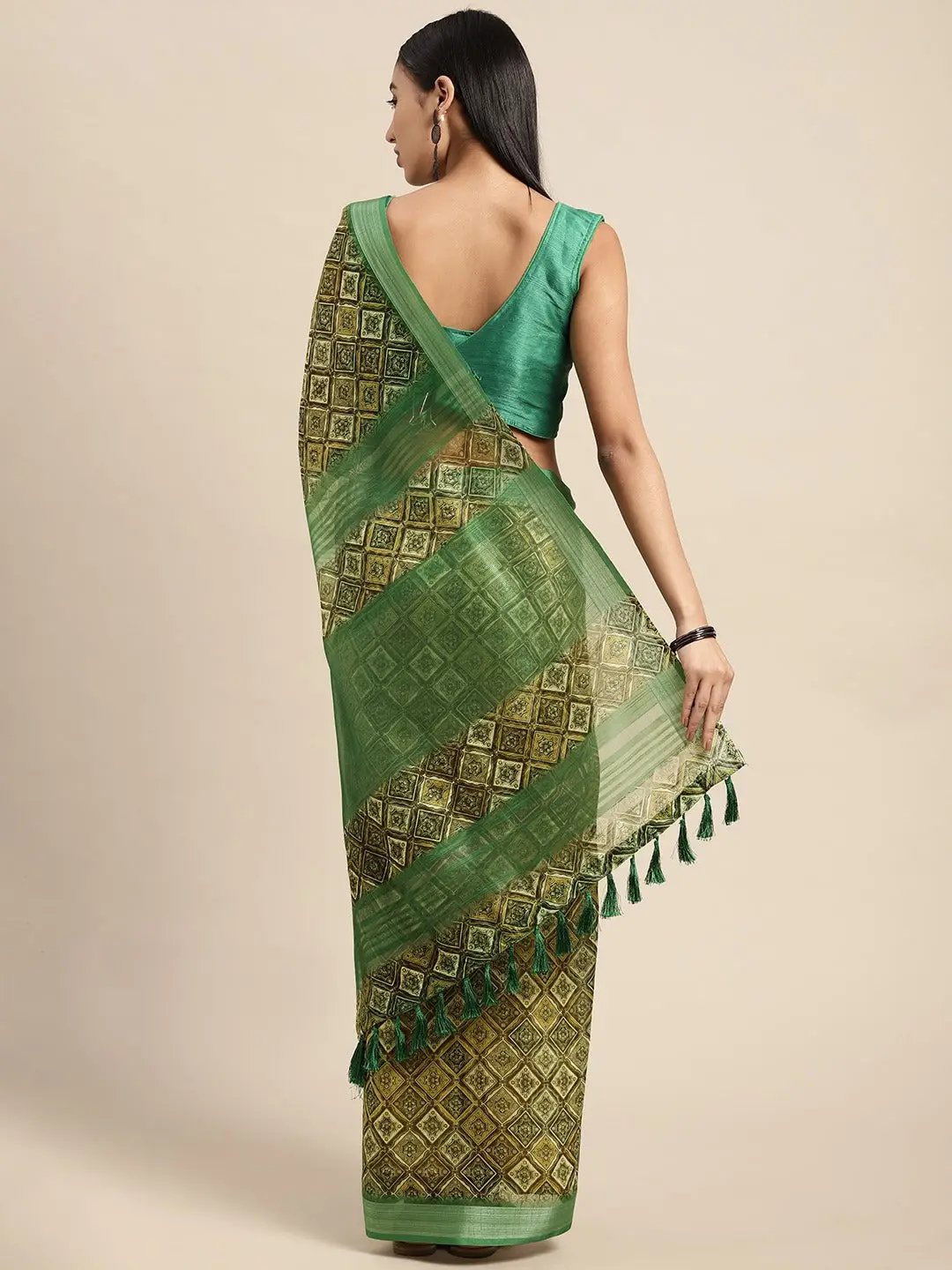 Soft Linen Digital Print Festive Wear Saree